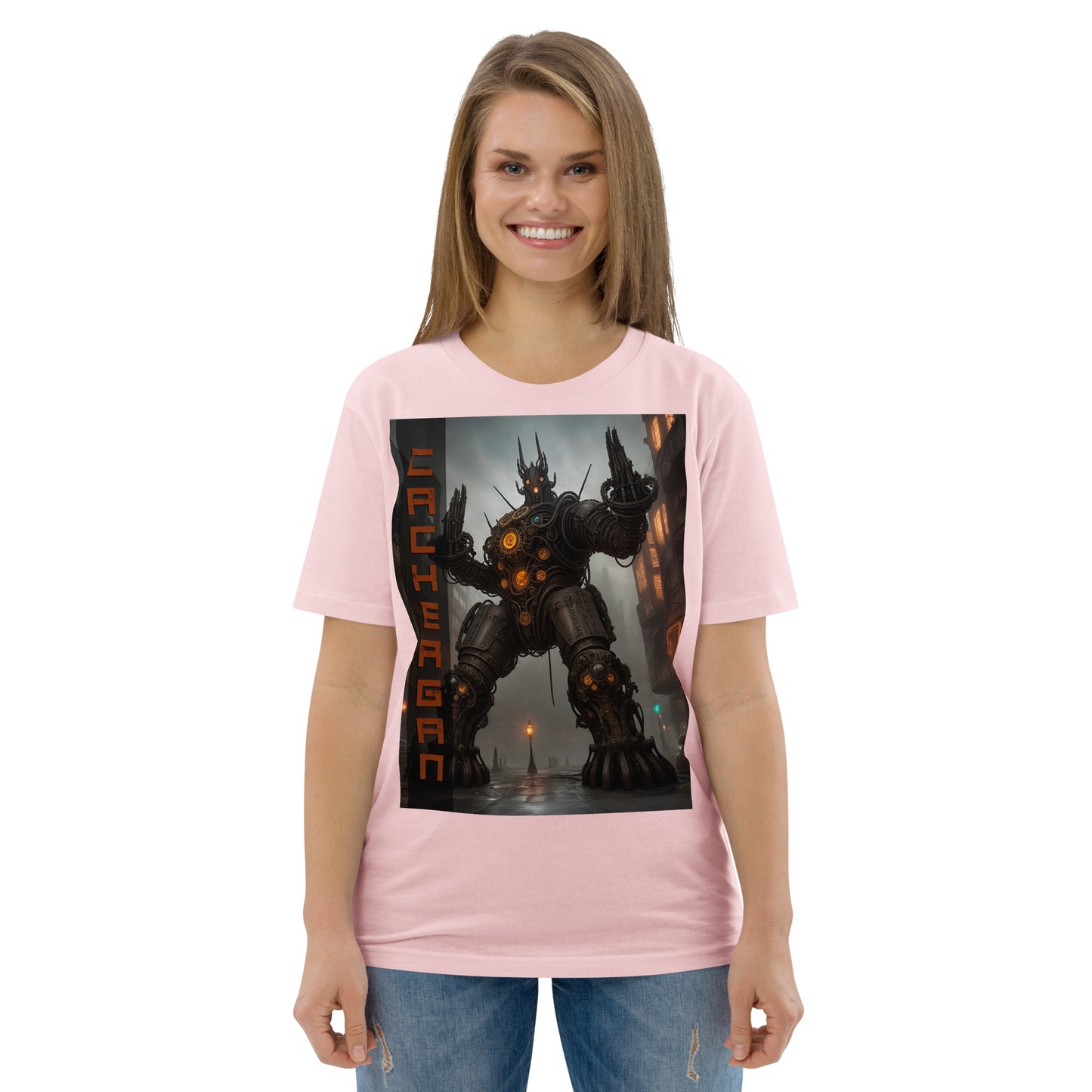 Unisex organic cotton t-shirt. Collection - Cachergan, Design - ANDRBEL STUDIO