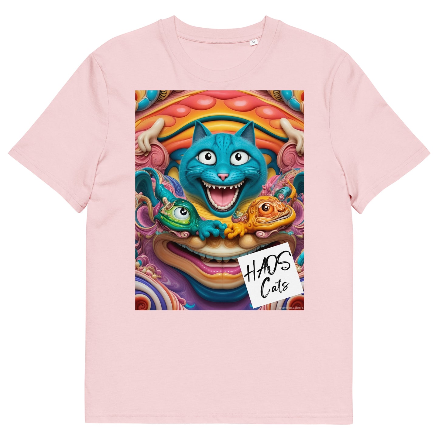 Unisex organic cotton t-shirt. Collection - HAOS Cats, Design - ANDRBEL STUDIO