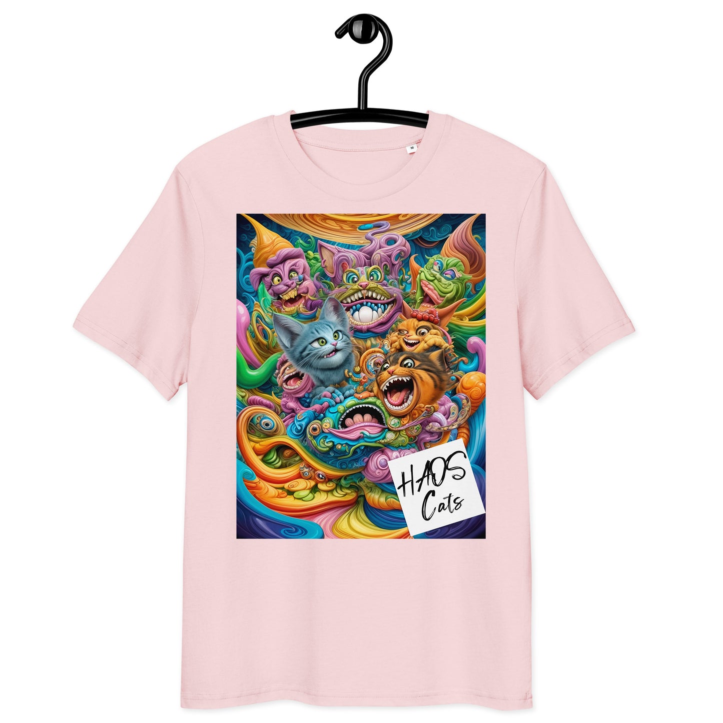 Unisex organic cotton t-shirt. Collection - HAOS Cats, Design - ANDRBEL STUDIO