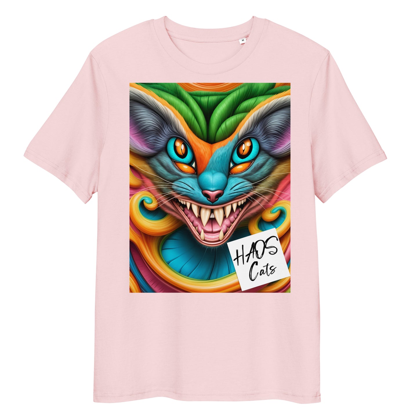 Unisex organic cotton t-shirt. Collection - HAOS Cats, Design - ANDRBEL STUDIO