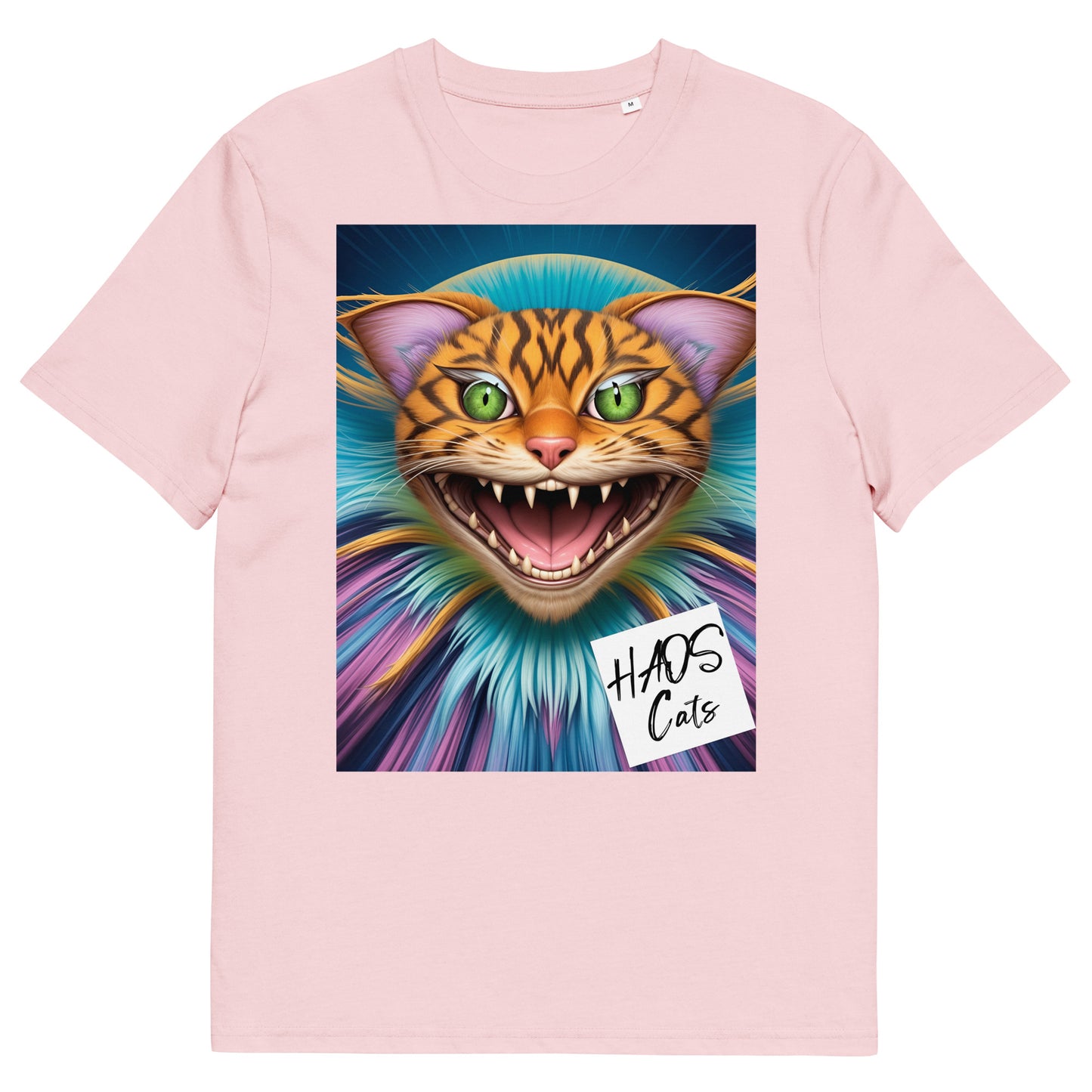 Unisex organic cotton t-shirt. Collection - HAOS Cats, Design - ANDRBEL STUDIO