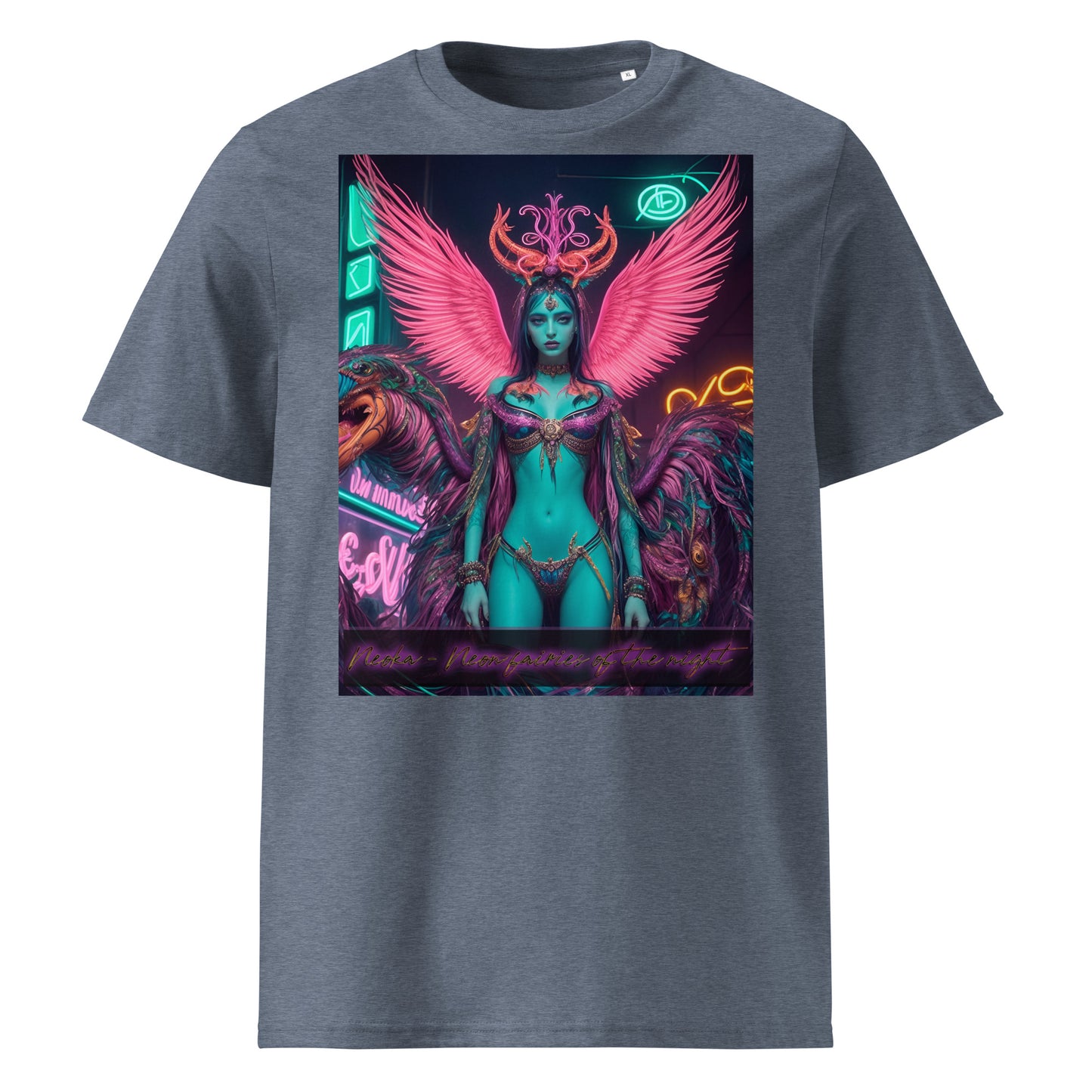 Unisex organic cotton t-shirt. Collection - Neoka-Neon fairies of the night, Design - ANDRBEL STUDIO