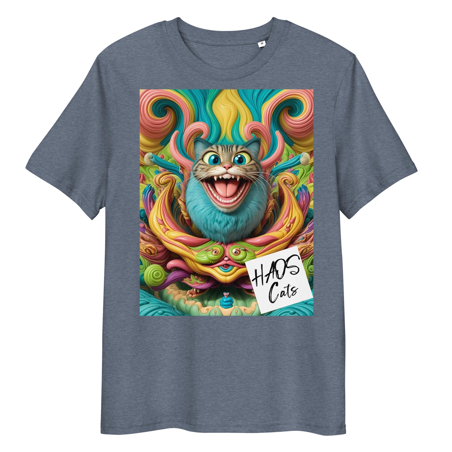 Unisex organic cotton t-shirt. Collection - HAOS Cats, Design - ANDRBEL STUDIO