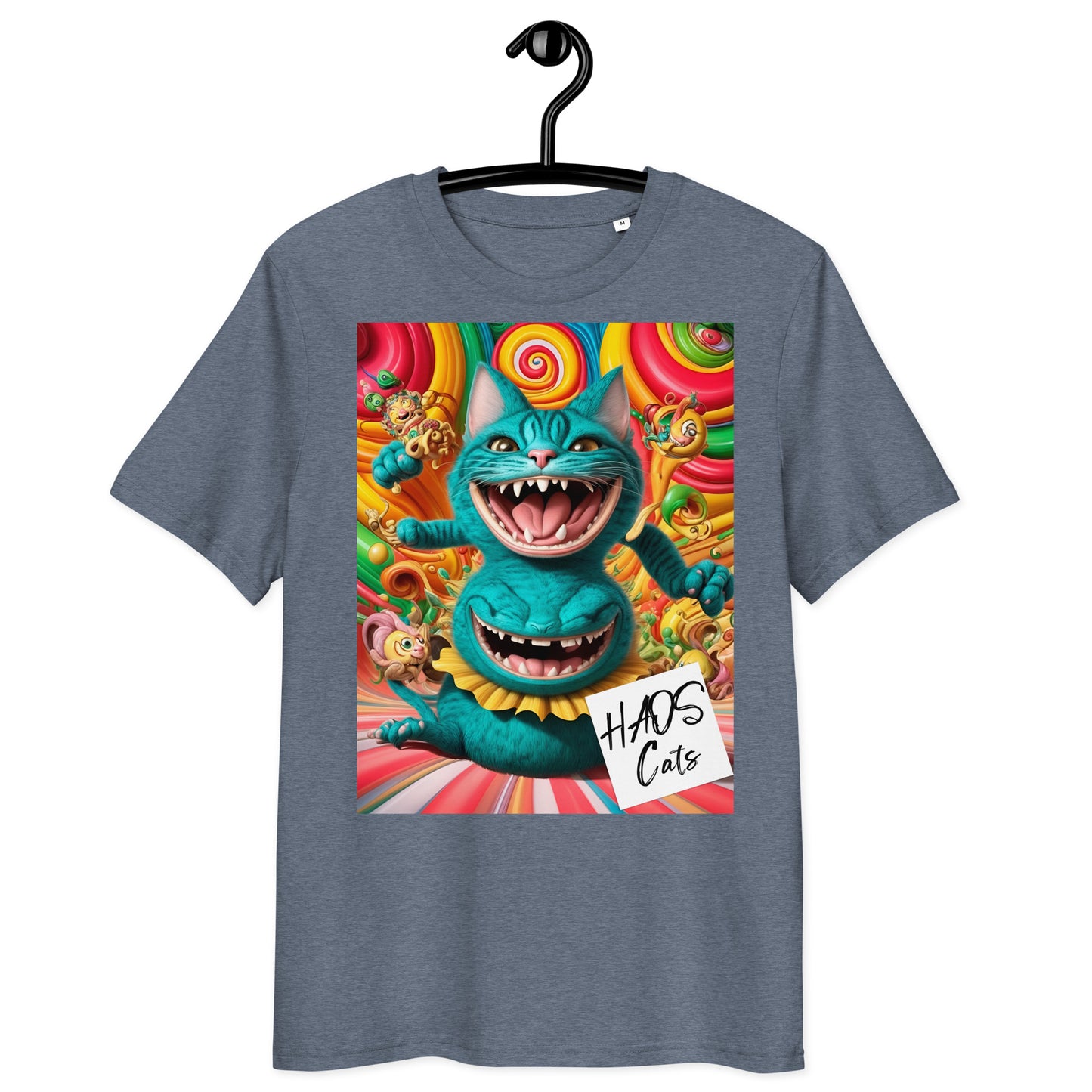 Unisex organic cotton t-shirt. Collection - HAOS Cats, Design - ANDRBEL STUDIO