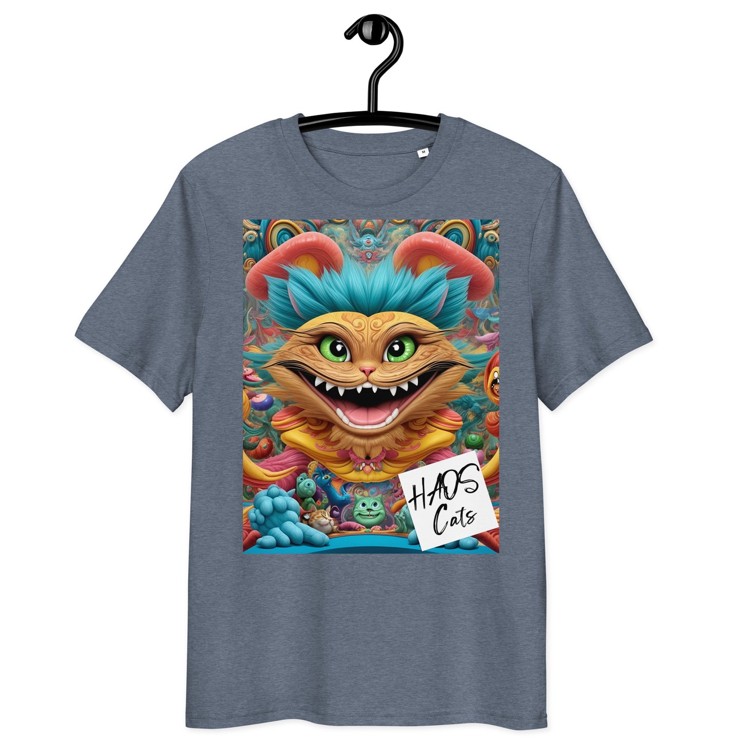 Unisex organic cotton t-shirt. Collection - HAOS Cats, Design - ANDRBEL STUDIO