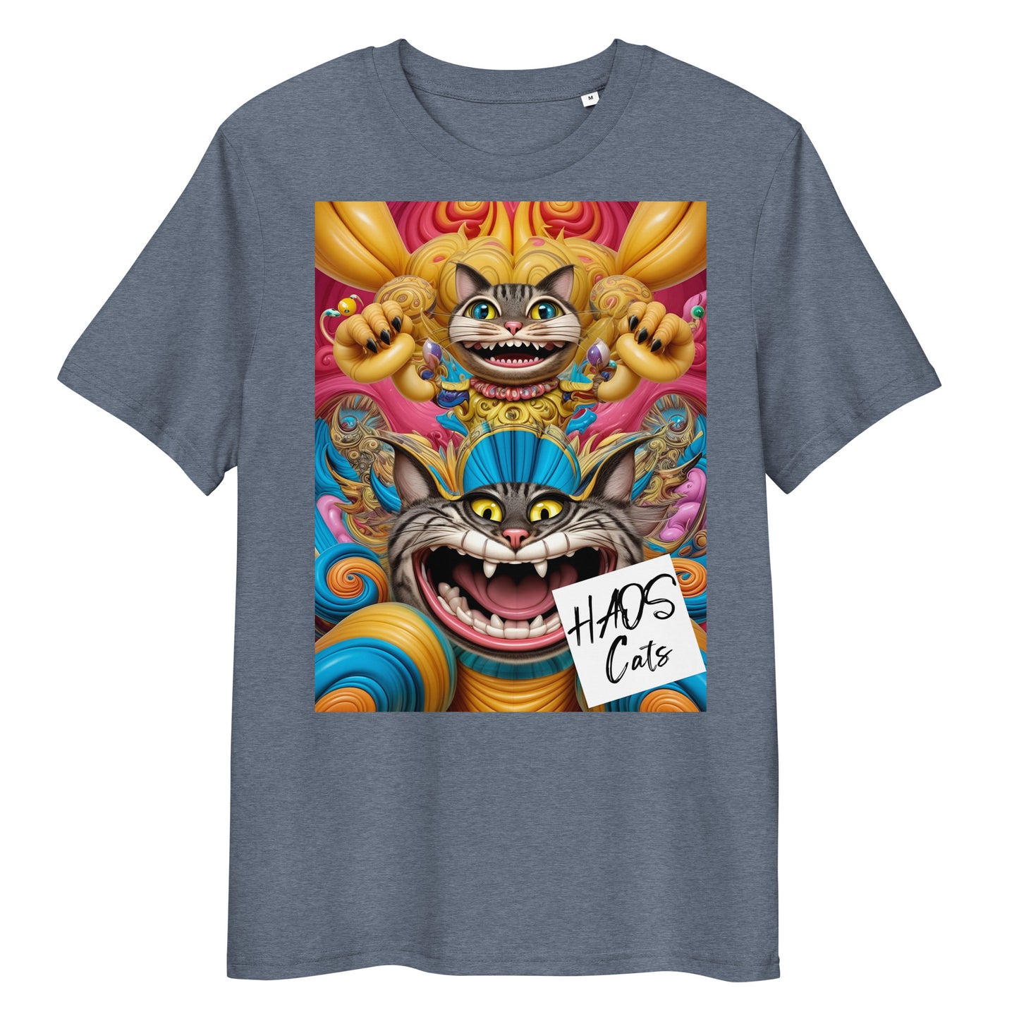 Unisex organic cotton t-shirt. Collection - HAOS Cats, Design - ANDRBEL STUDIO