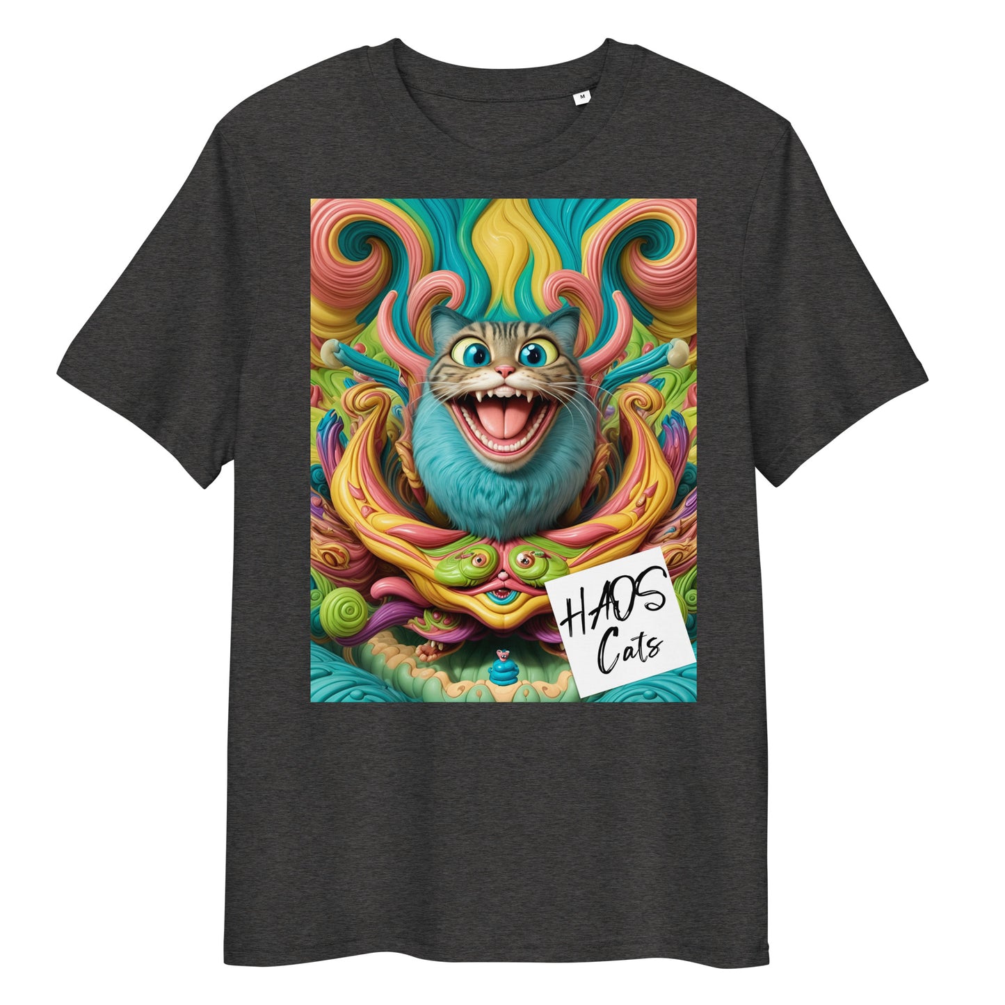 Unisex organic cotton t-shirt. Collection - HAOS Cats, Design - ANDRBEL STUDIO