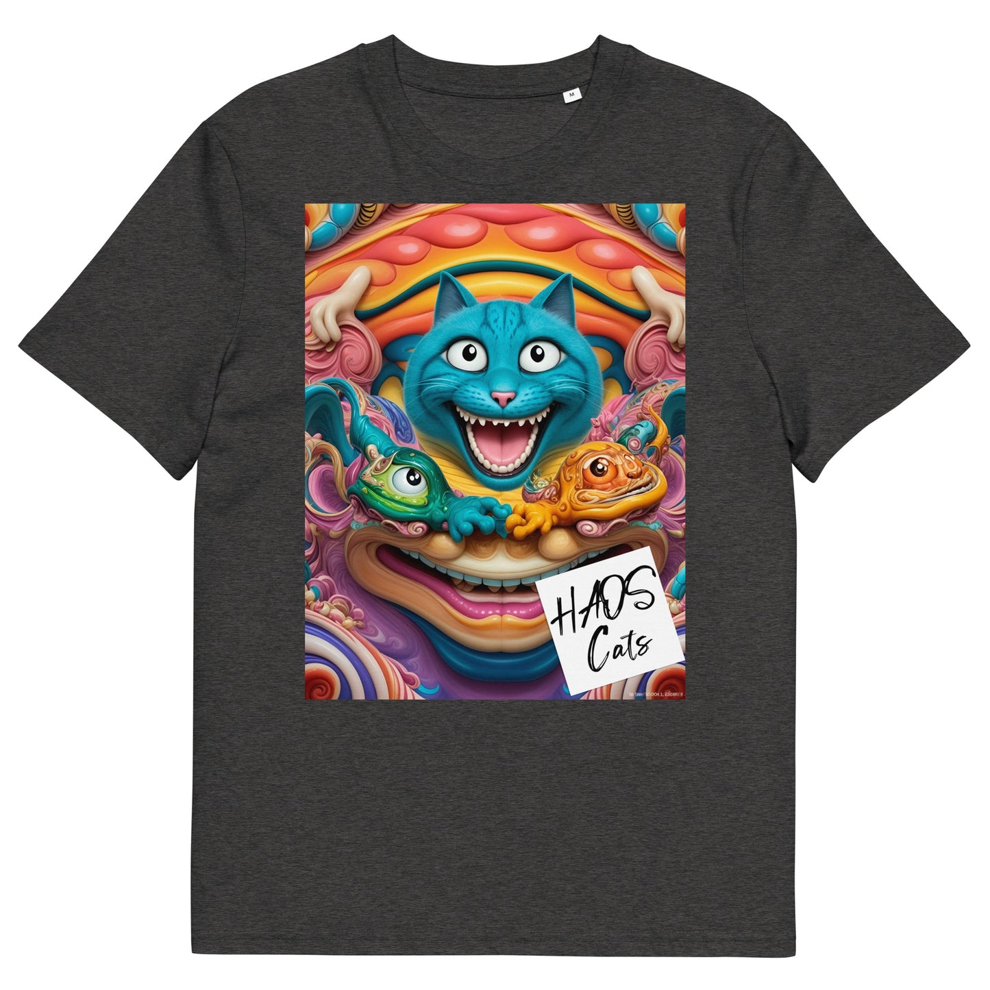 Unisex organic cotton t-shirt. Collection - HAOS Cats, Design - ANDRBEL STUDIO