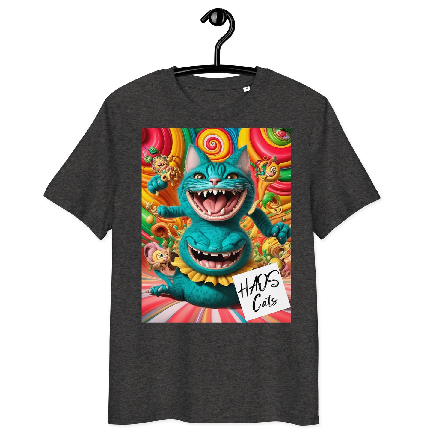 Unisex organic cotton t-shirt. Collection - HAOS Cats, Design - ANDRBEL STUDIO