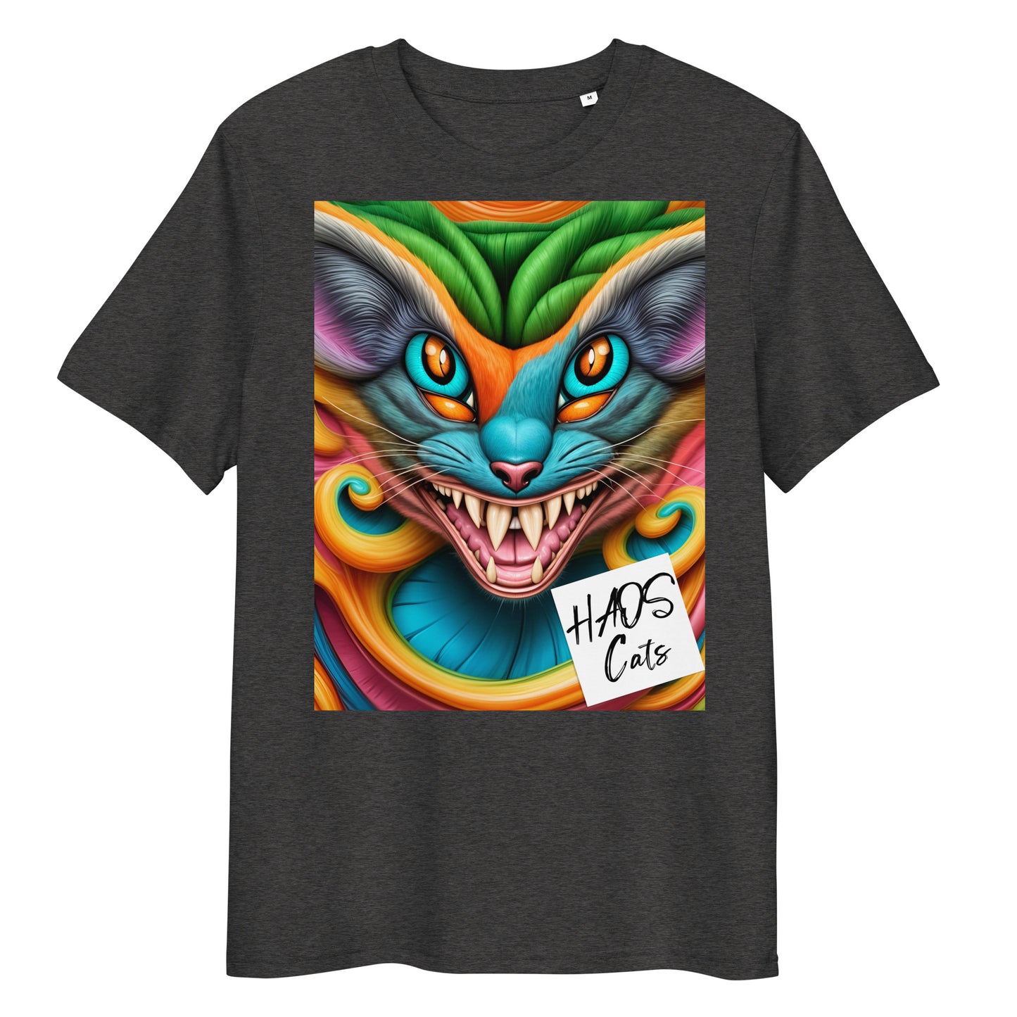 Unisex organic cotton t-shirt. Collection - HAOS Cats, Design - ANDRBEL STUDIO