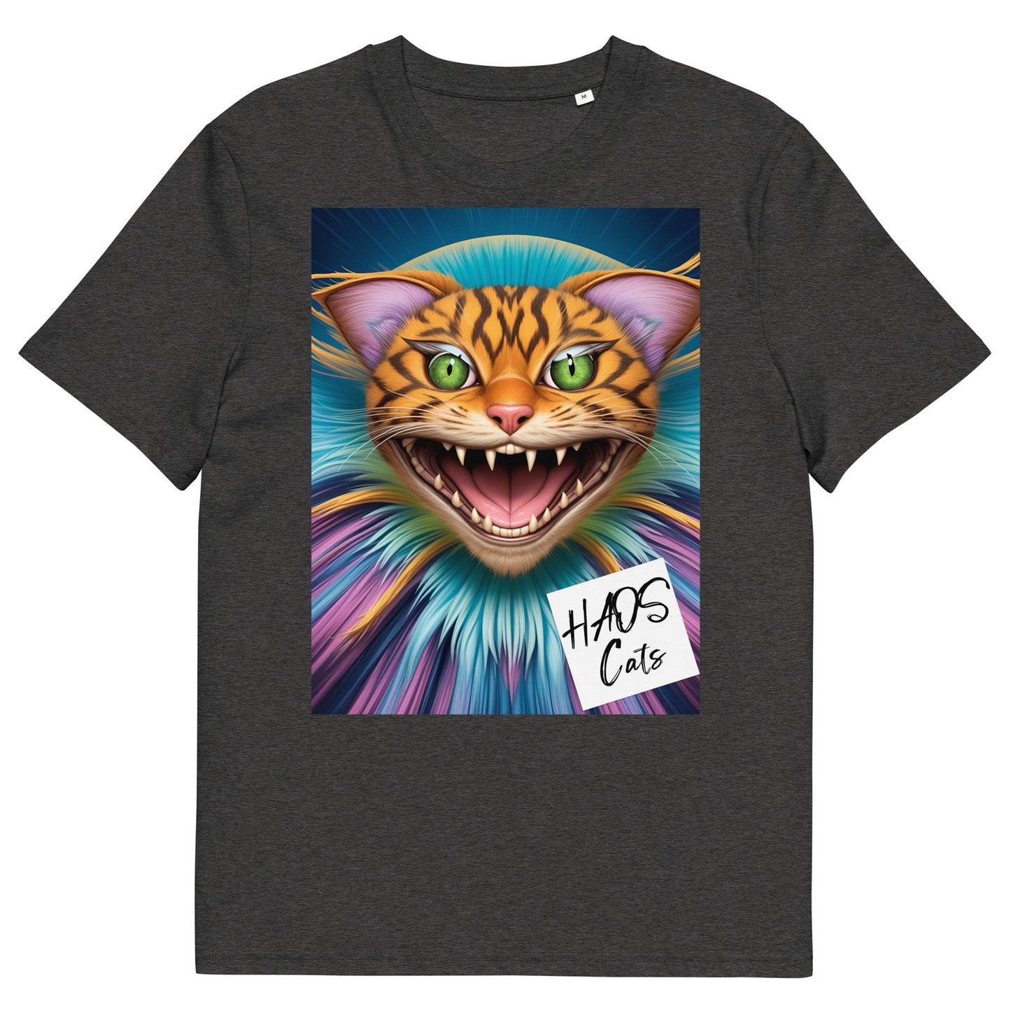 Unisex organic cotton t-shirt. Collection - HAOS Cats, Design - ANDRBEL STUDIO