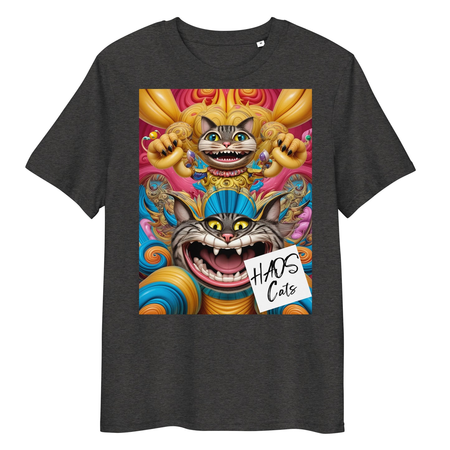 Unisex organic cotton t-shirt. Collection - HAOS Cats, Design - ANDRBEL STUDIO