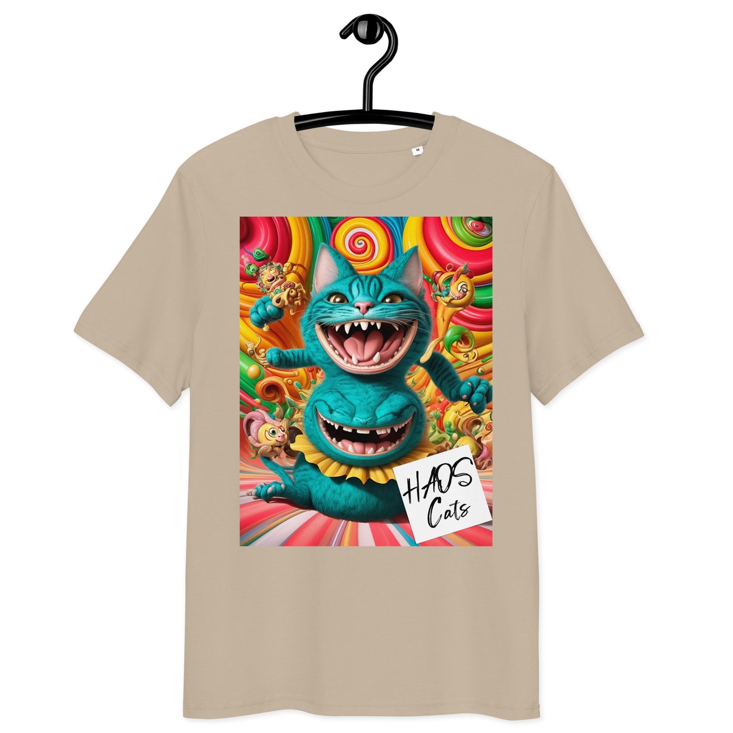 Unisex organic cotton t-shirt. Collection - HAOS Cats, Design - ANDRBEL STUDIO