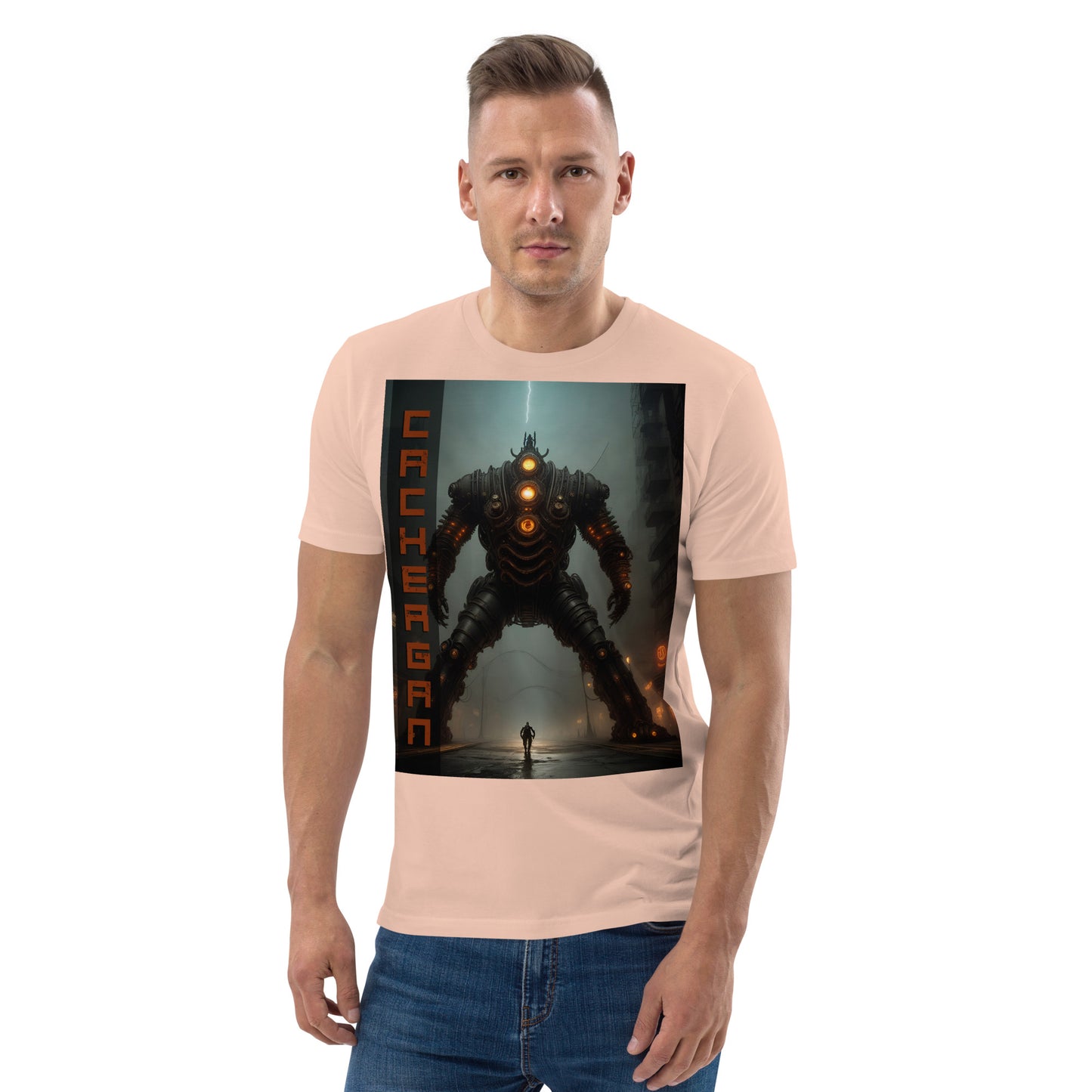 Unisex organic cotton t-shirt. Collection - Cachergan, Design - ANDRBEL STUDIO