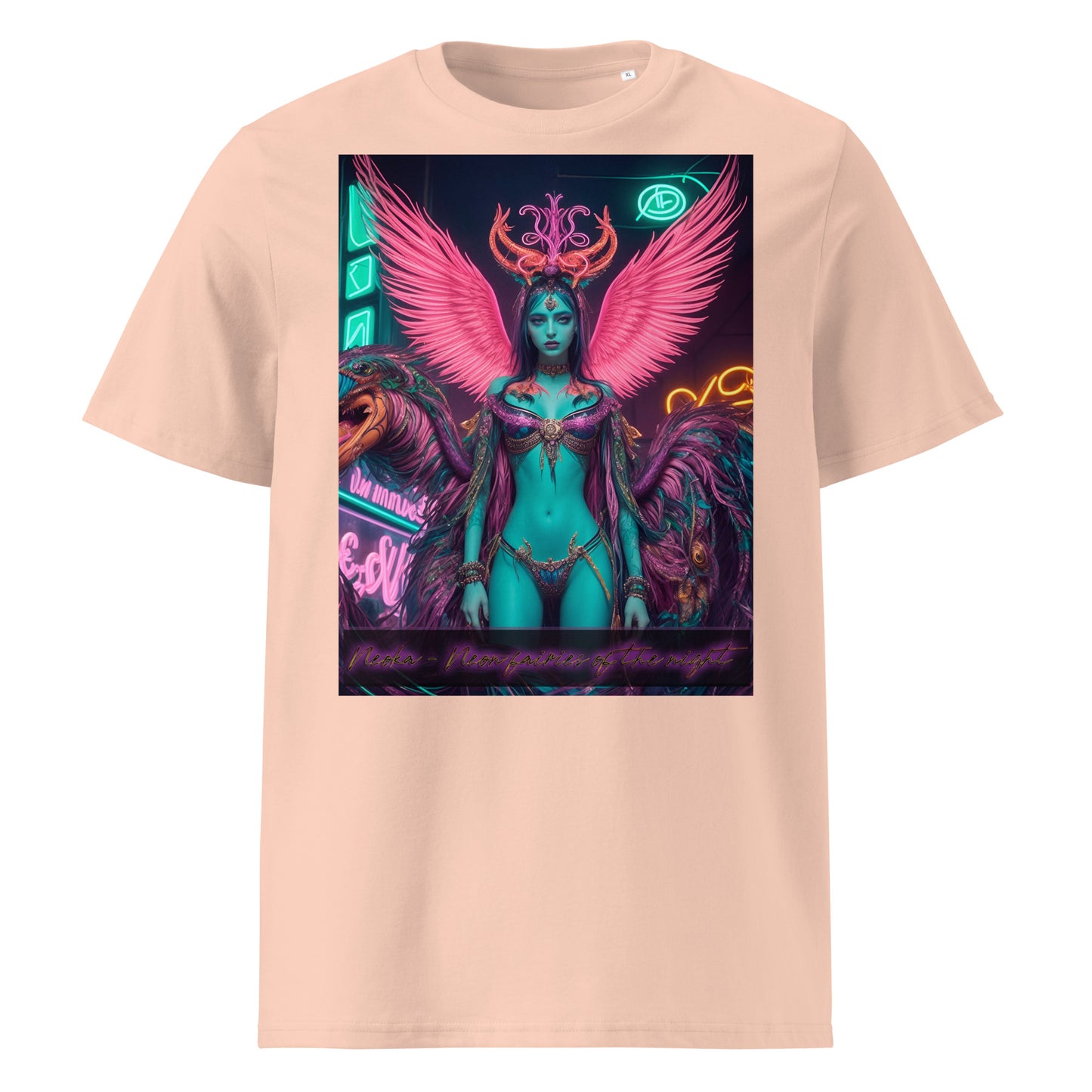 Unisex organic cotton t-shirt. Collection - Neoka-Neon fairies of the night, Design - ANDRBEL STUDIO