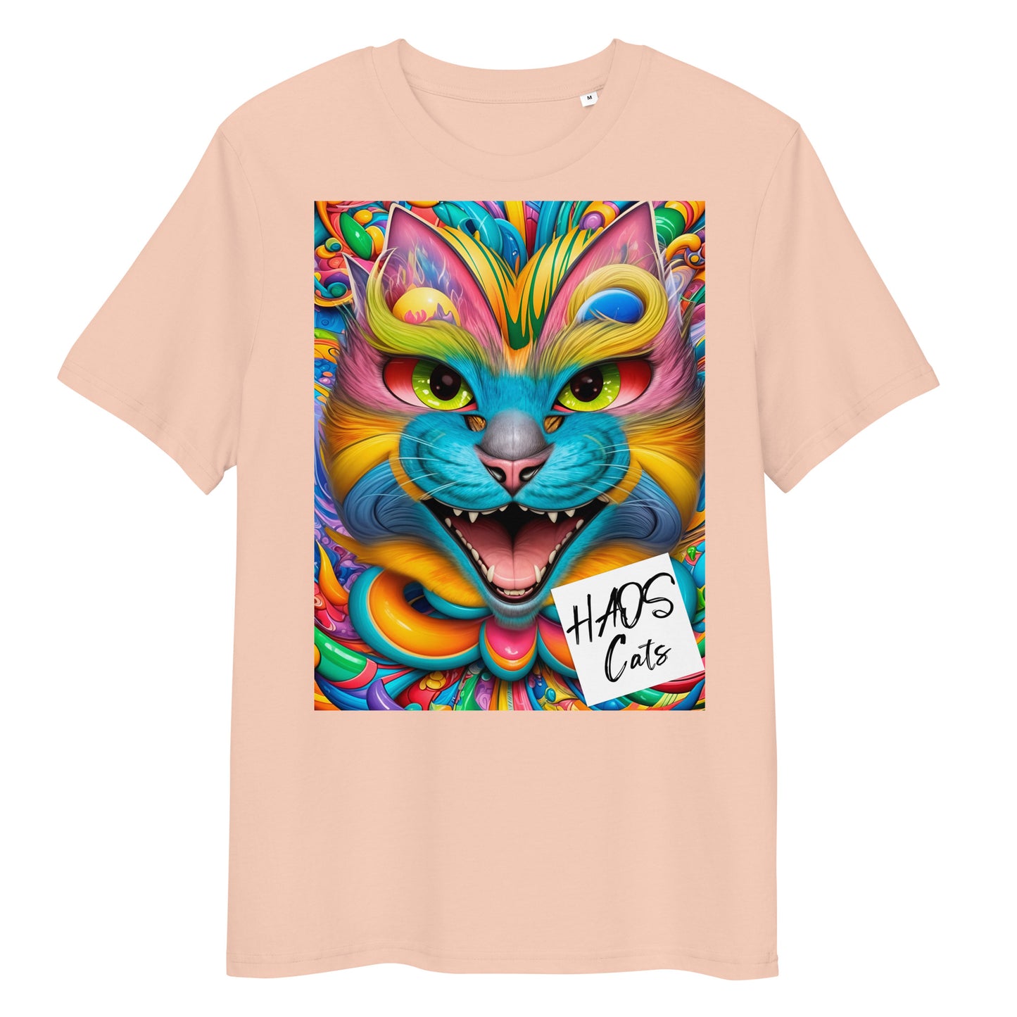 Unisex organic cotton t-shirt. Collection - HAOS Cats, Design - ANDRBEL STUDIO