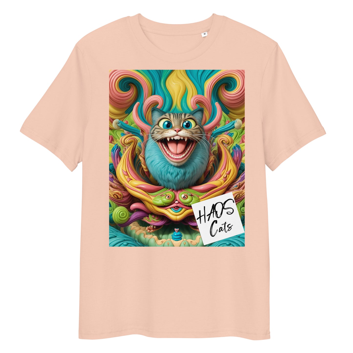 Unisex organic cotton t-shirt. Collection - HAOS Cats, Design - ANDRBEL STUDIO