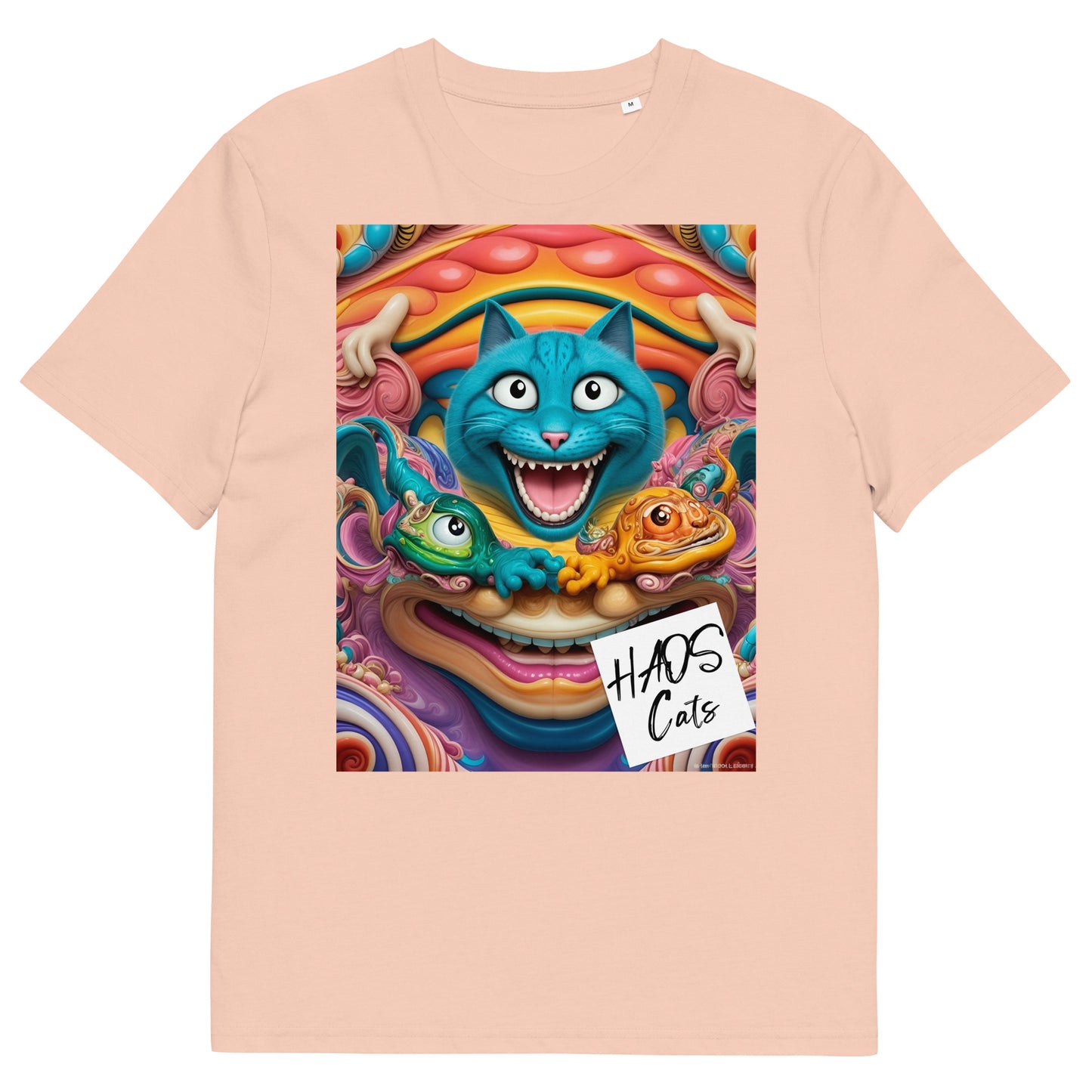 Unisex organic cotton t-shirt. Collection - HAOS Cats, Design - ANDRBEL STUDIO