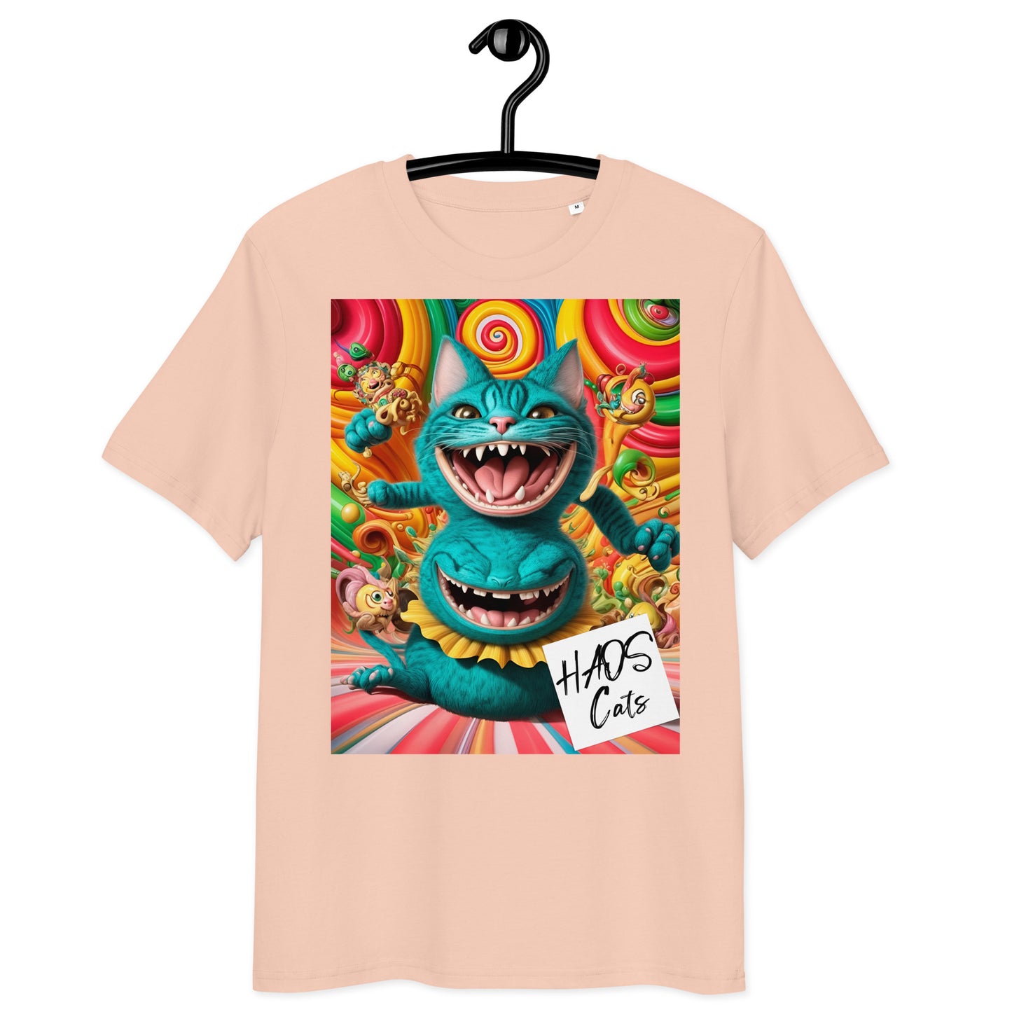 Unisex organic cotton t-shirt. Collection - HAOS Cats, Design - ANDRBEL STUDIO