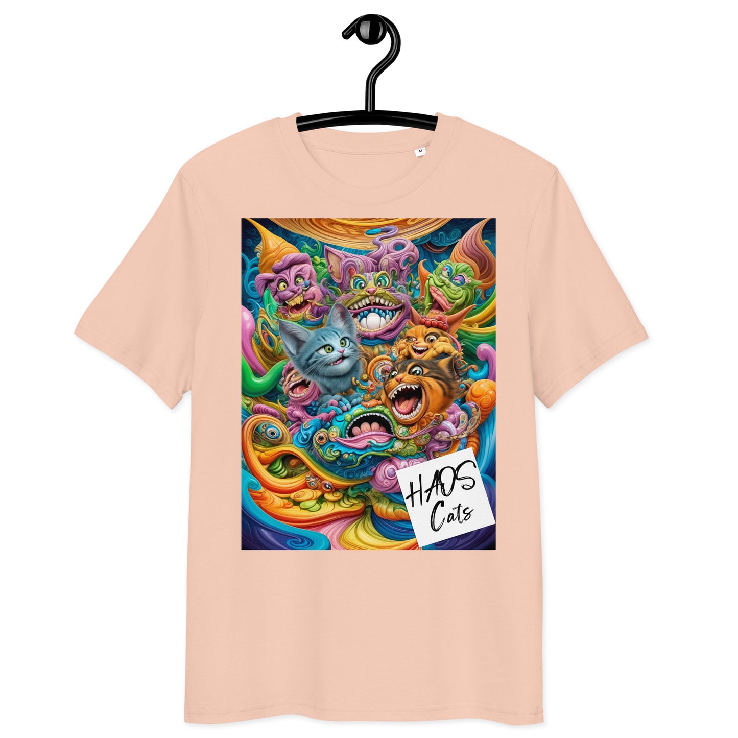 Unisex organic cotton t-shirt. Collection - HAOS Cats, Design - ANDRBEL STUDIO