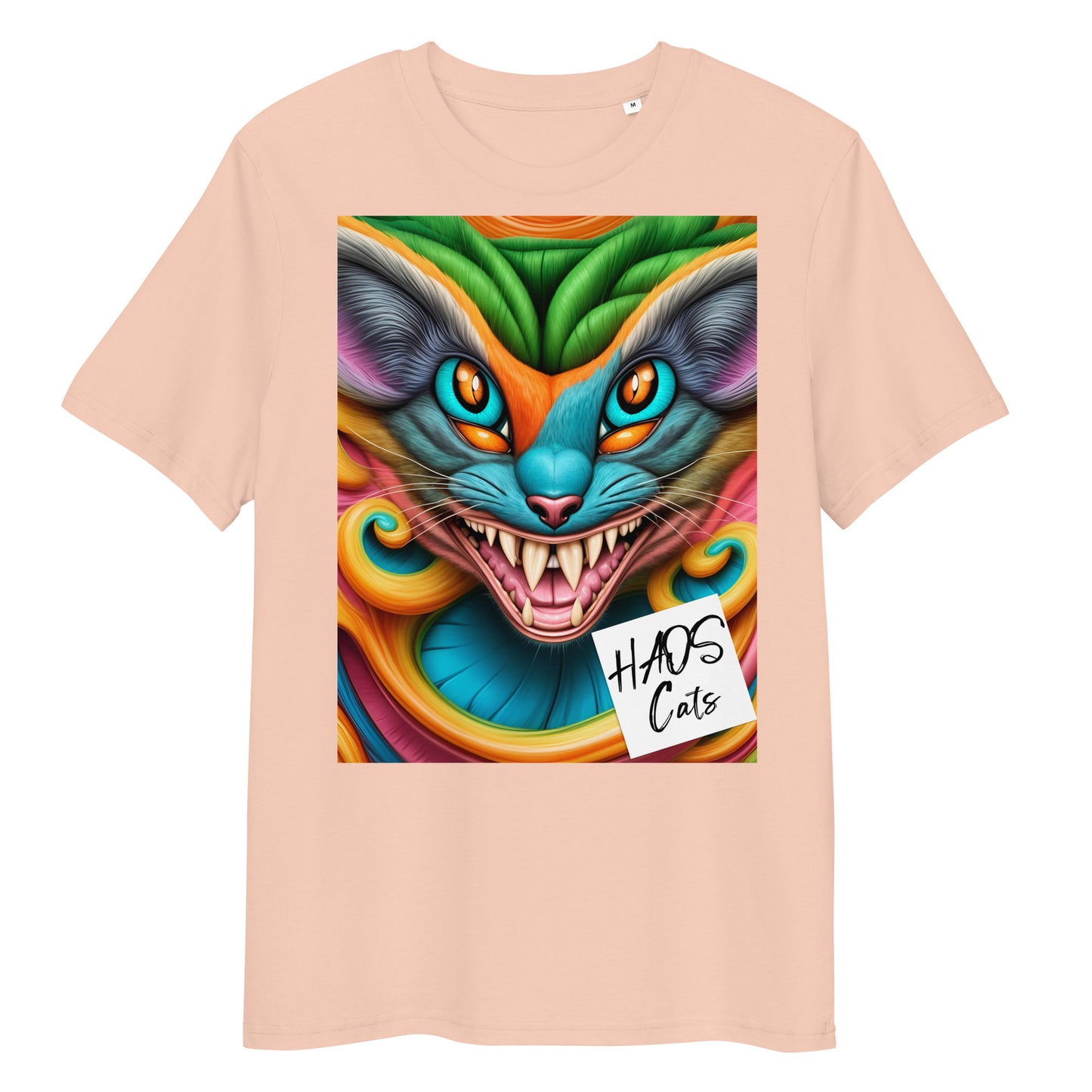 Unisex organic cotton t-shirt. Collection - HAOS Cats, Design - ANDRBEL STUDIO