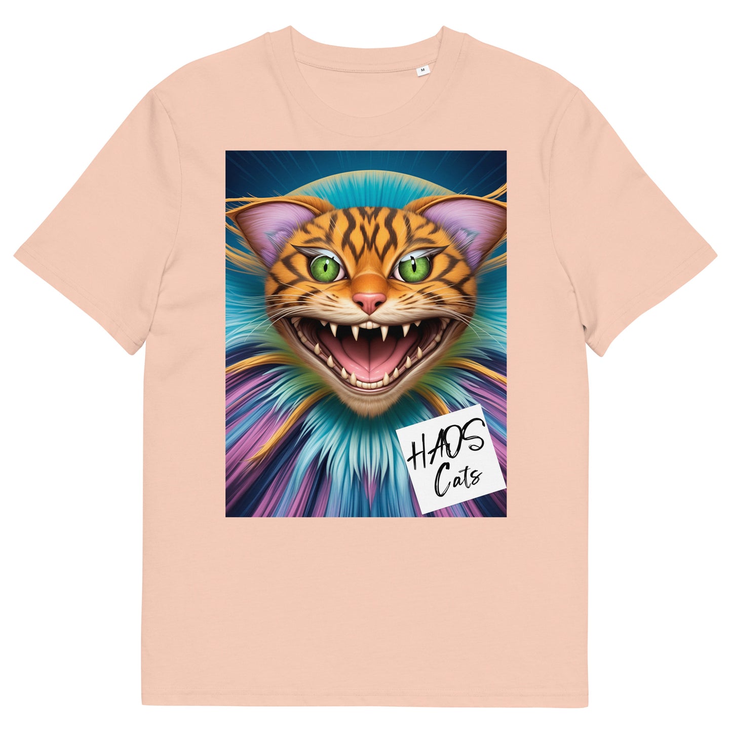 Unisex organic cotton t-shirt. Collection - HAOS Cats, Design - ANDRBEL STUDIO