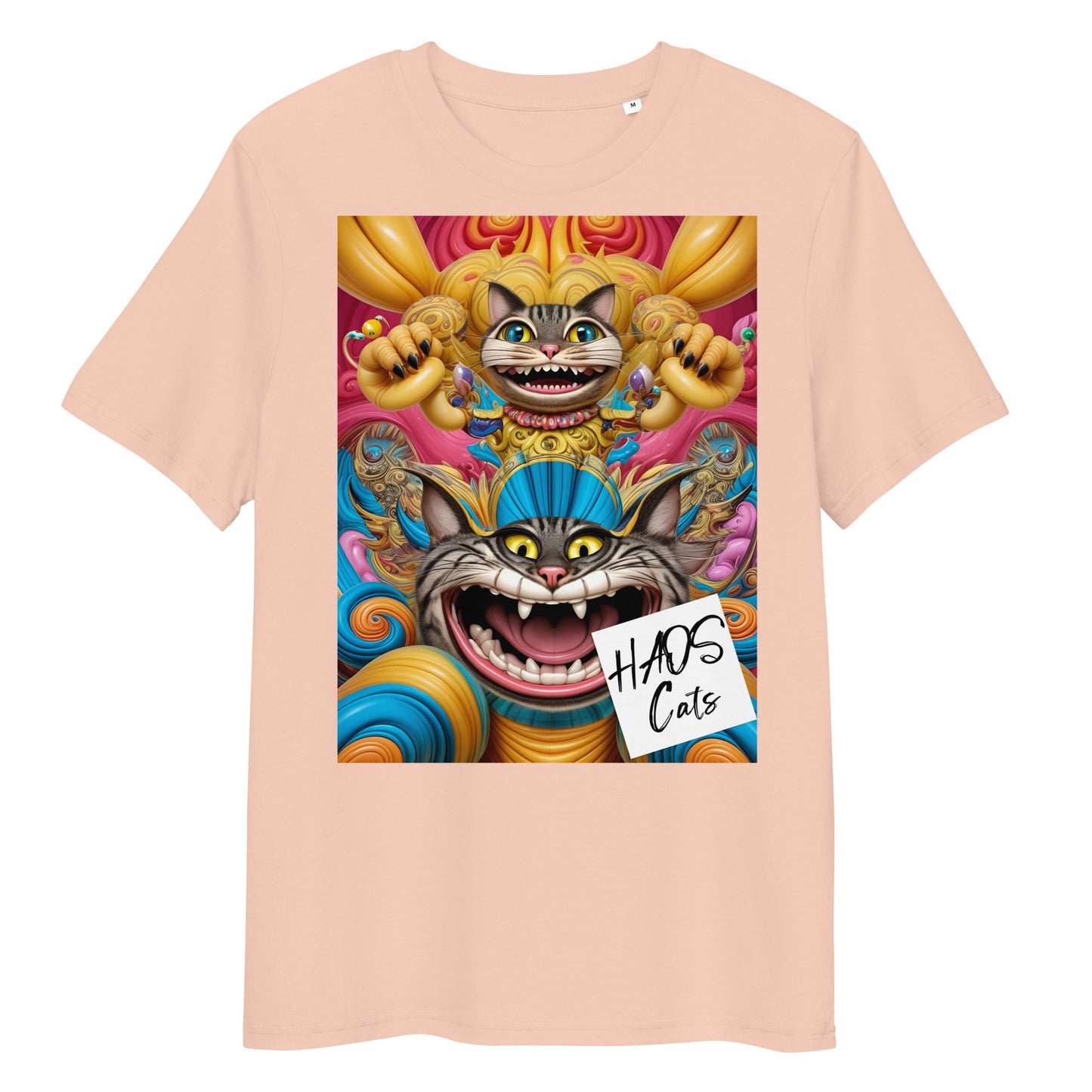 Unisex organic cotton t-shirt. Collection - HAOS Cats, Design - ANDRBEL STUDIO