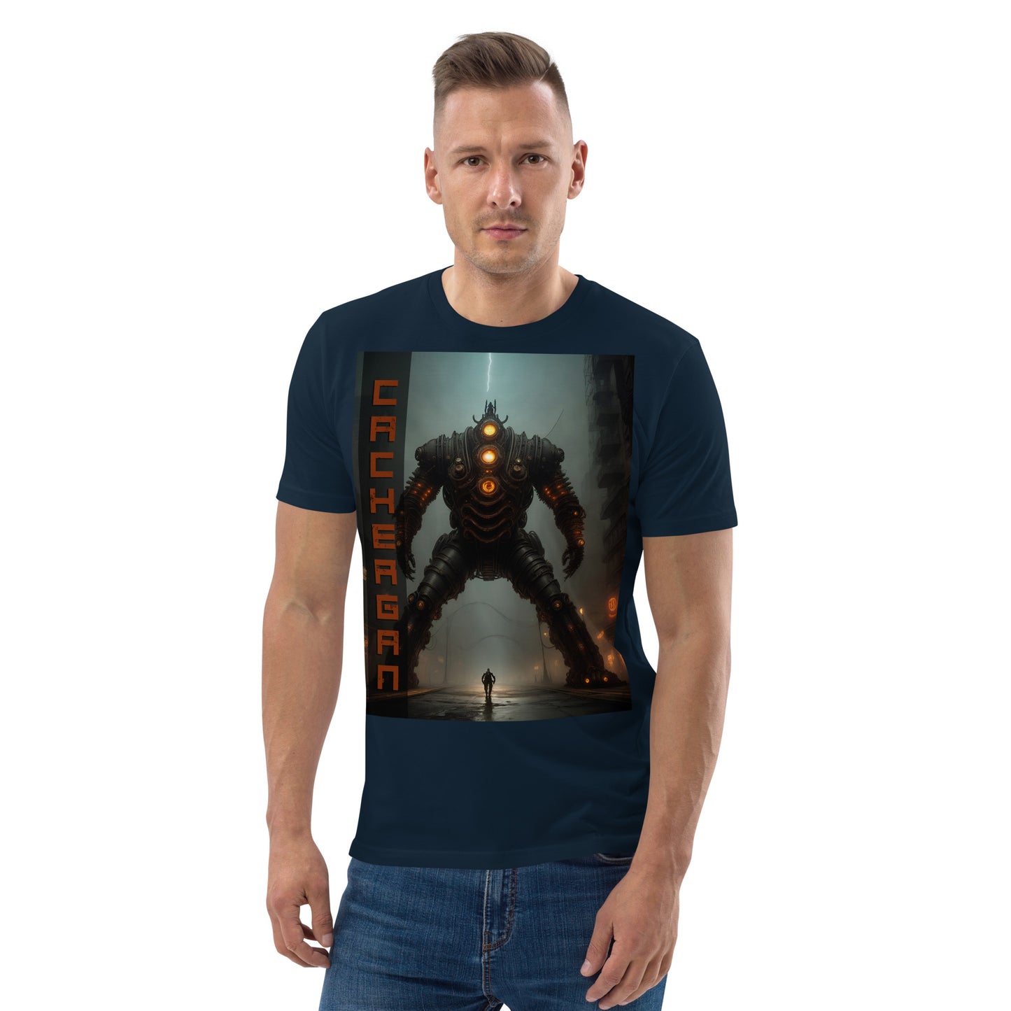 Unisex organic cotton t-shirt. Collection - Cachergan, Design - ANDRBEL STUDIO