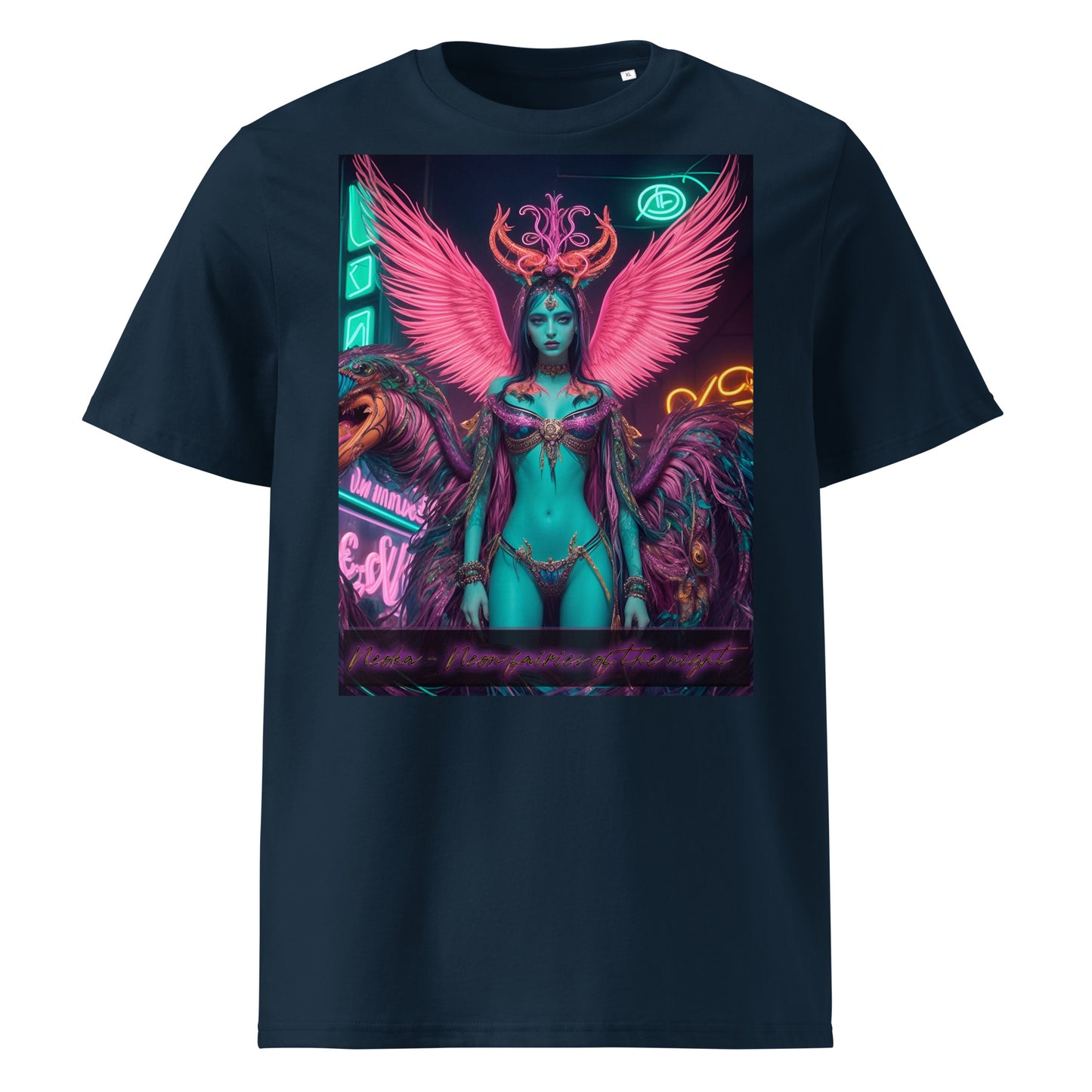Unisex organic cotton t-shirt. Collection - Neoka-Neon fairies of the night, Design - ANDRBEL STUDIO