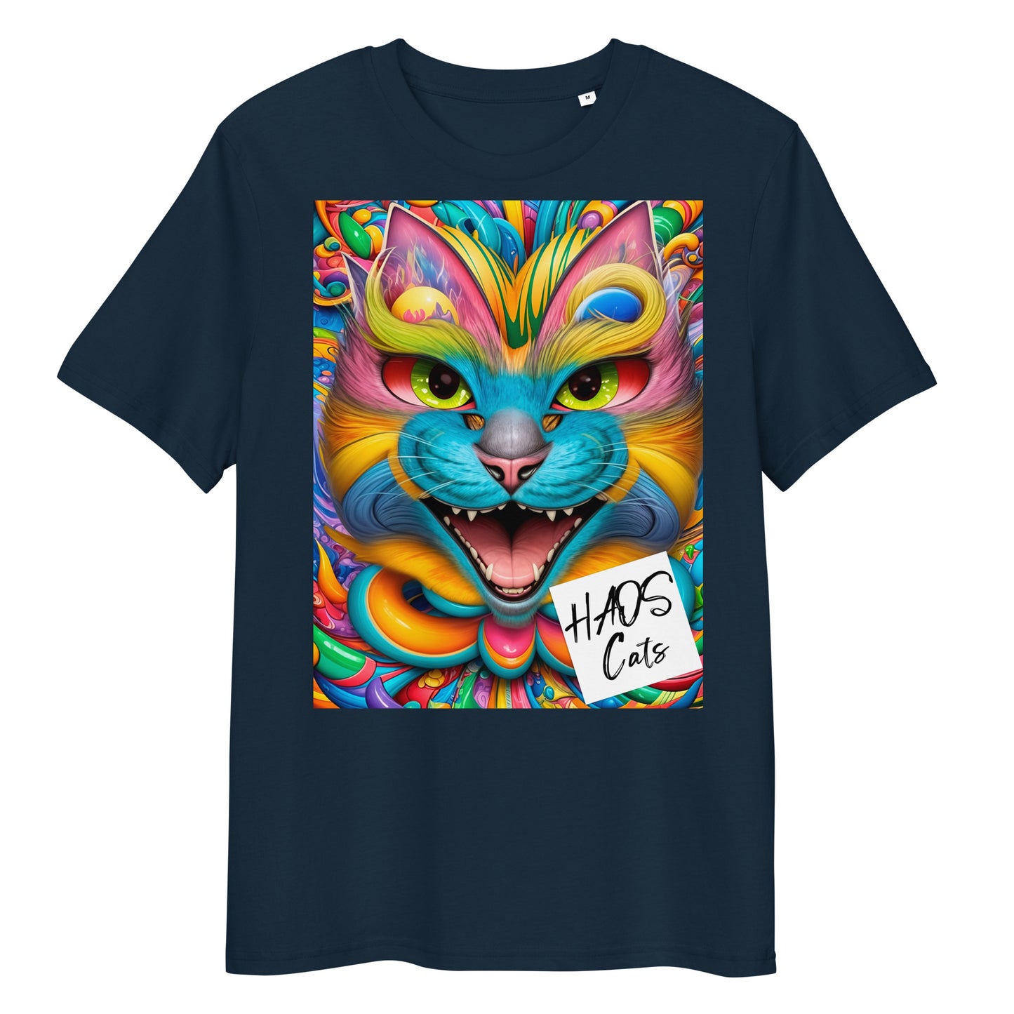 Unisex organic cotton t-shirt. Collection - HAOS Cats, Design - ANDRBEL STUDIO