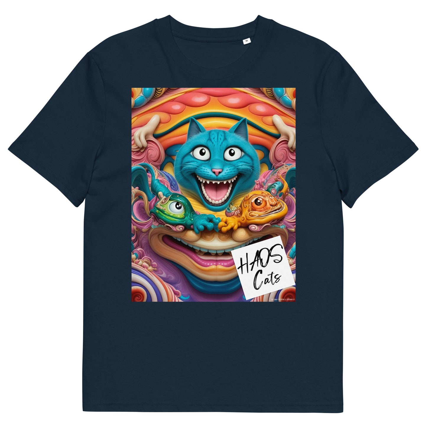 Unisex organic cotton t-shirt. Collection - HAOS Cats, Design - ANDRBEL STUDIO