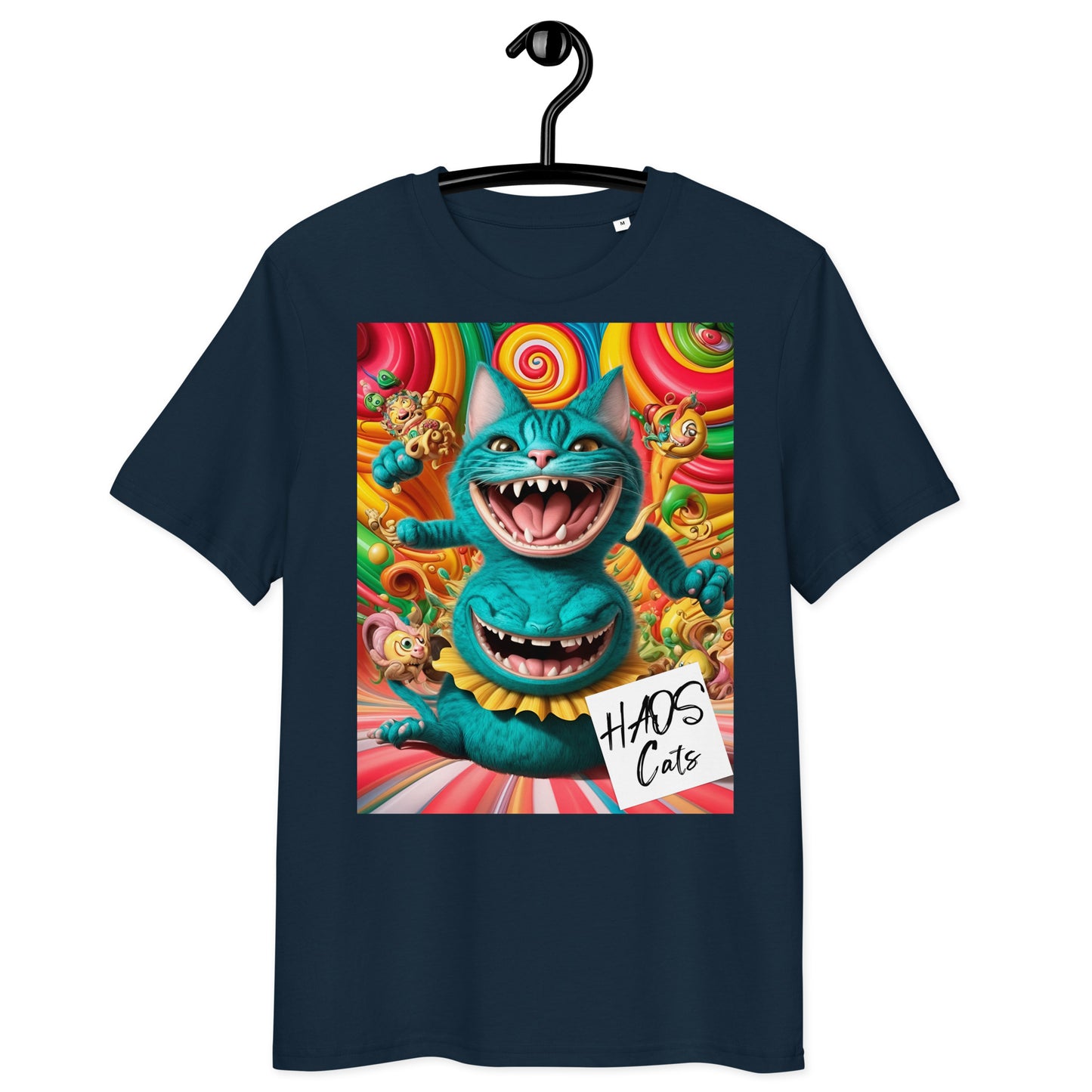 Unisex organic cotton t-shirt. Collection - HAOS Cats, Design - ANDRBEL STUDIO