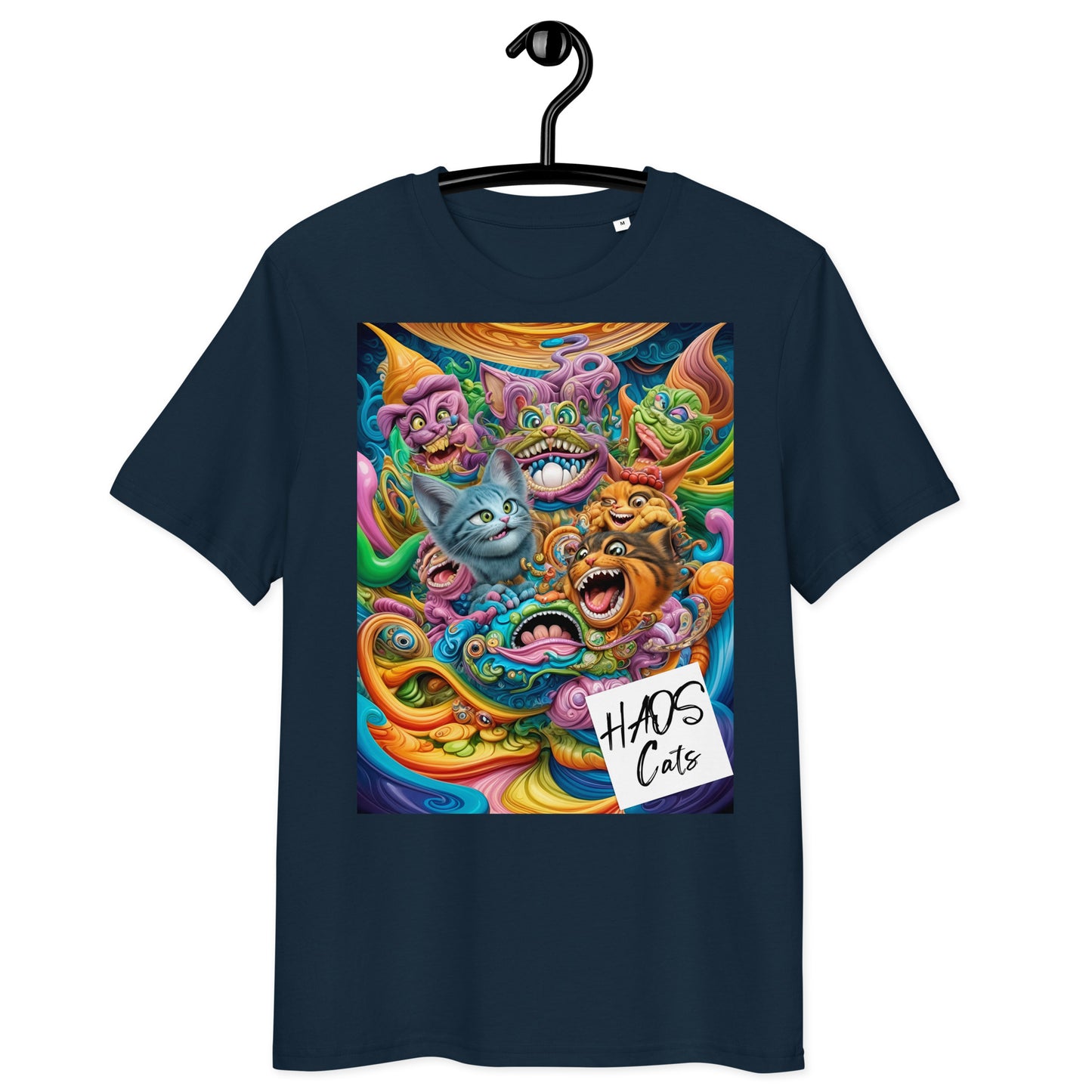 Unisex organic cotton t-shirt. Collection - HAOS Cats, Design - ANDRBEL STUDIO