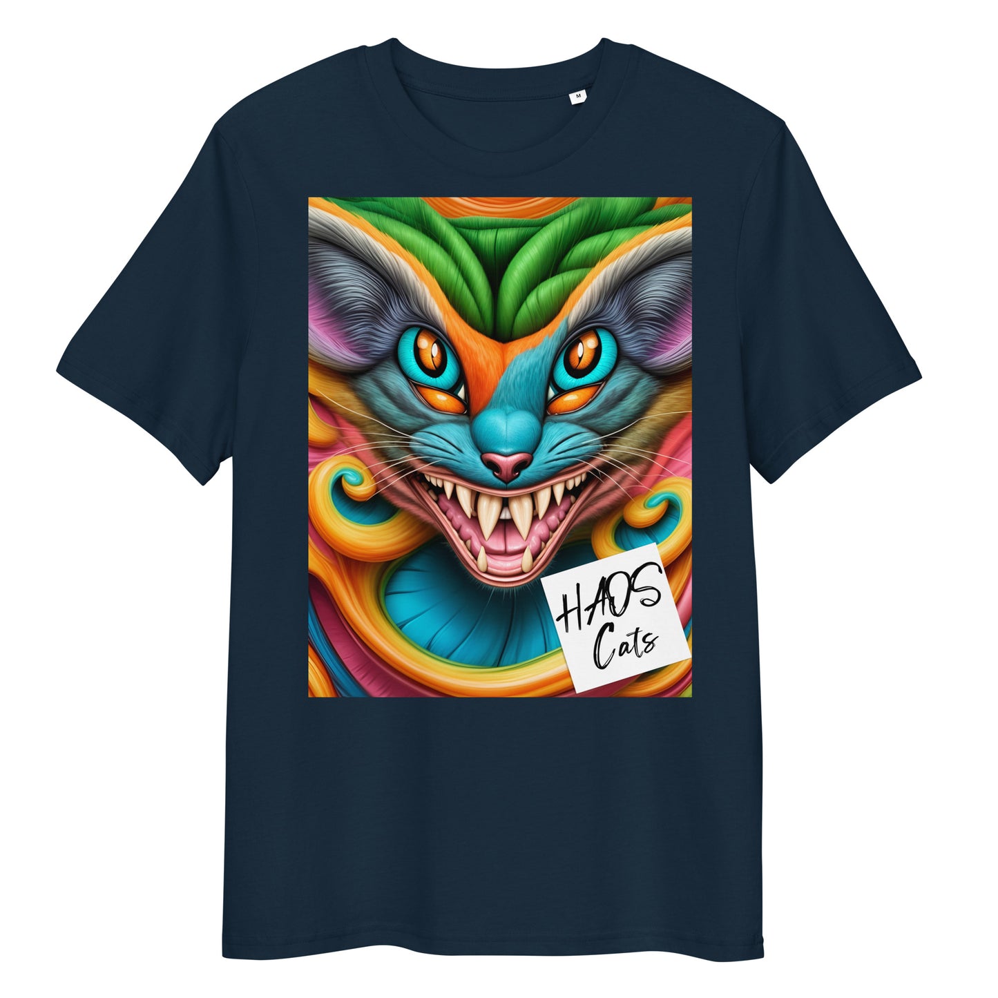 Unisex organic cotton t-shirt. Collection - HAOS Cats, Design - ANDRBEL STUDIO