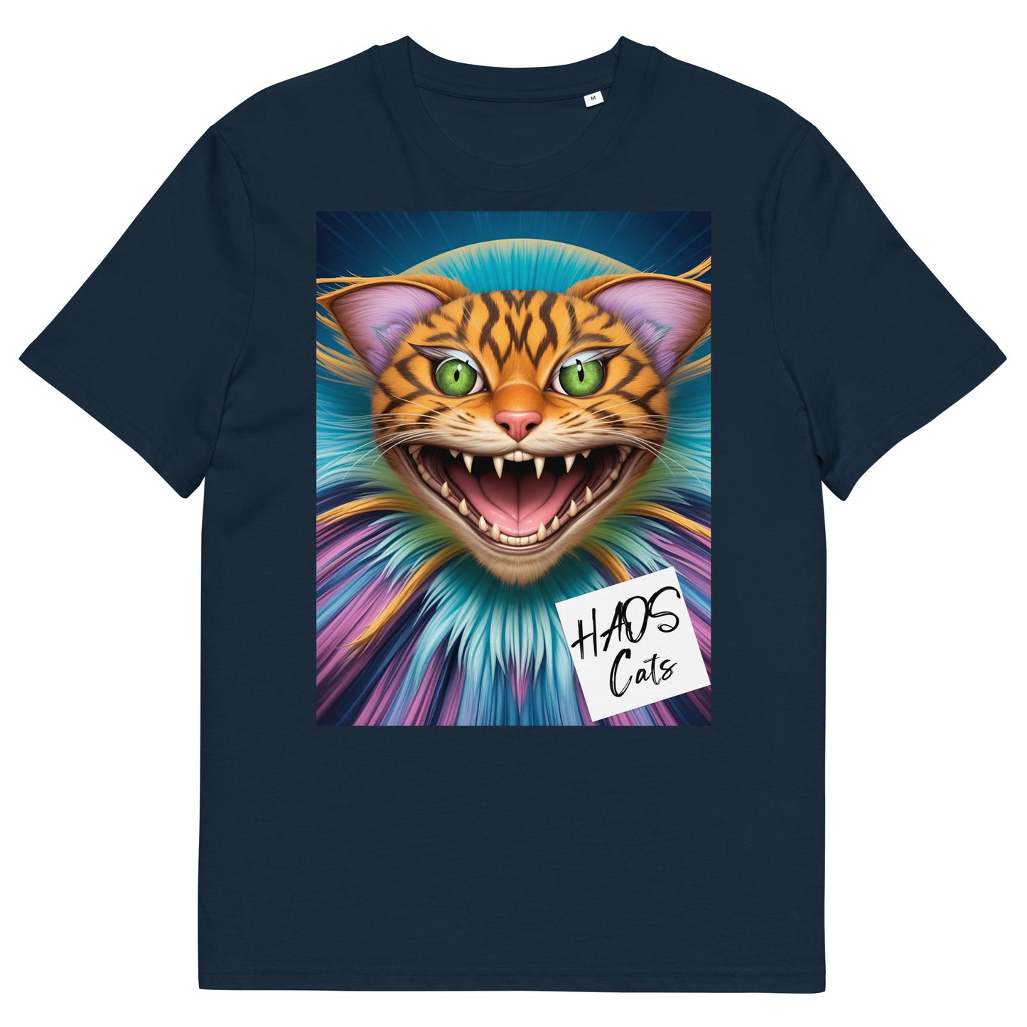 Unisex organic cotton t-shirt. Collection - HAOS Cats, Design - ANDRBEL STUDIO