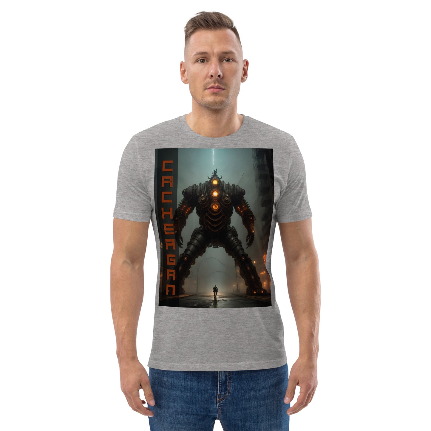 Unisex organic cotton t-shirt. Collection - Cachergan, Design - ANDRBEL STUDIO