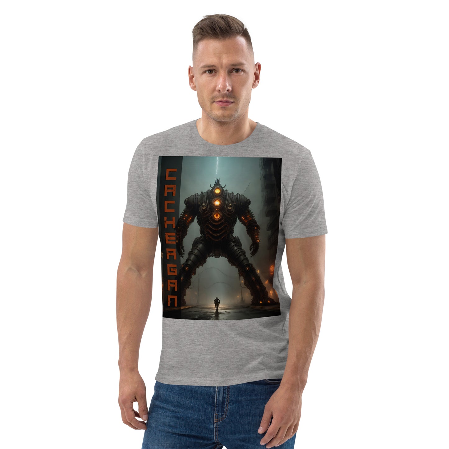 Unisex organic cotton t-shirt. Collection - Cachergan, Design - ANDRBEL STUDIO