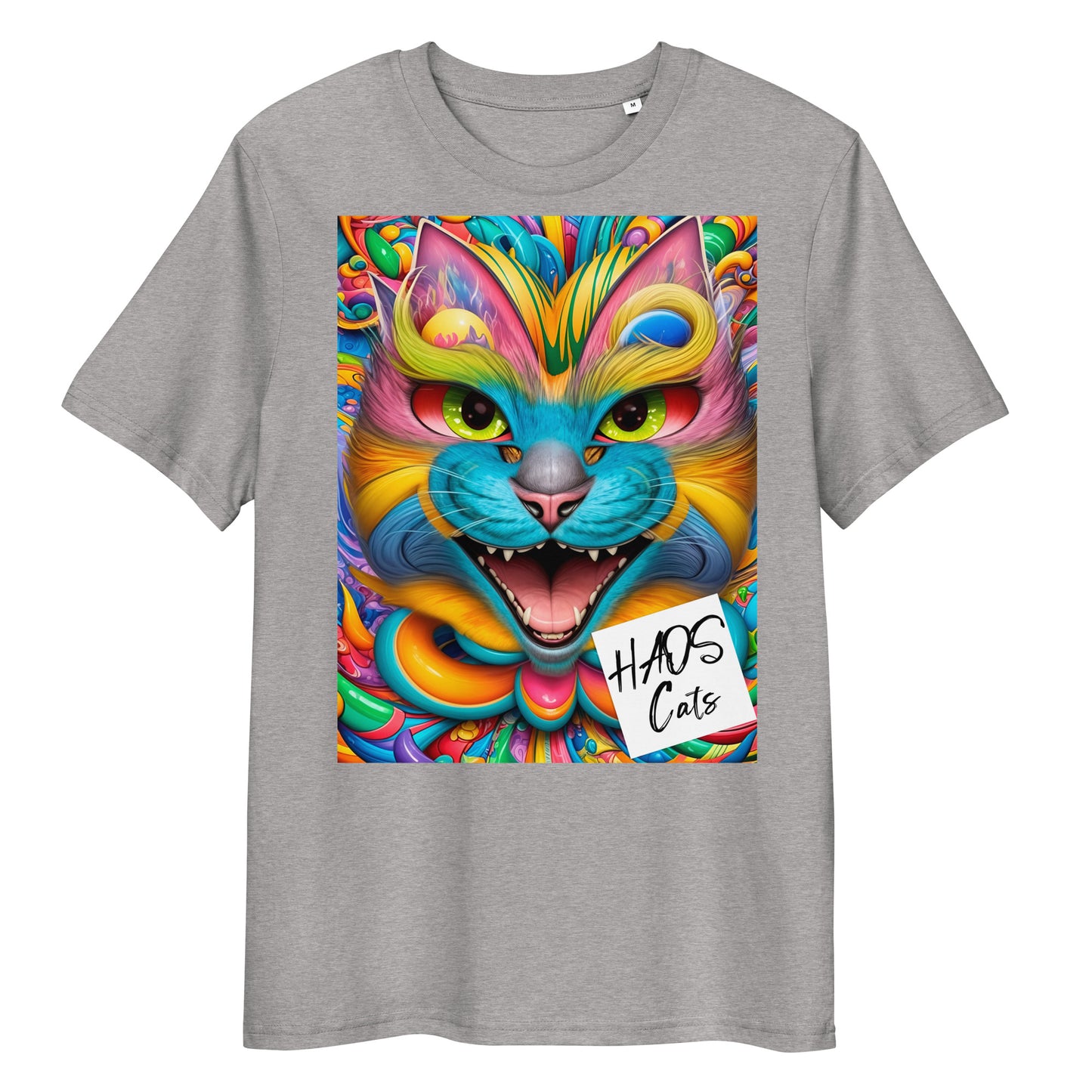 Unisex organic cotton t-shirt. Collection - HAOS Cats, Design - ANDRBEL STUDIO