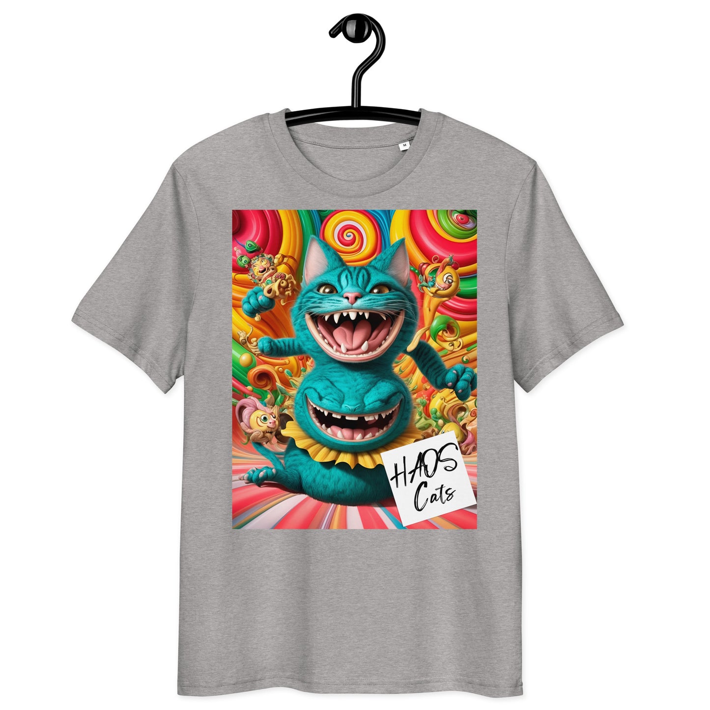 Unisex organic cotton t-shirt. Collection - HAOS Cats, Design - ANDRBEL STUDIO