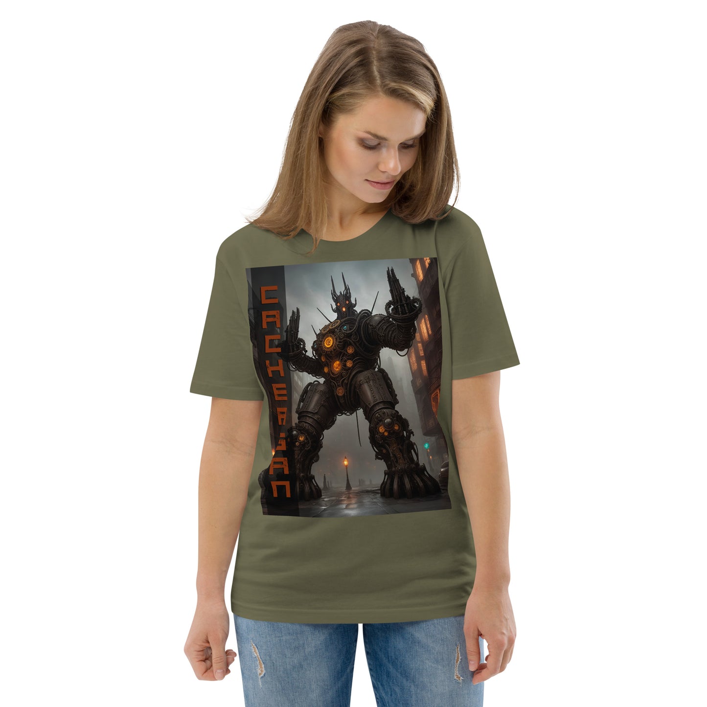 Unisex organic cotton t-shirt. Collection - Cachergan, Design - ANDRBEL STUDIO