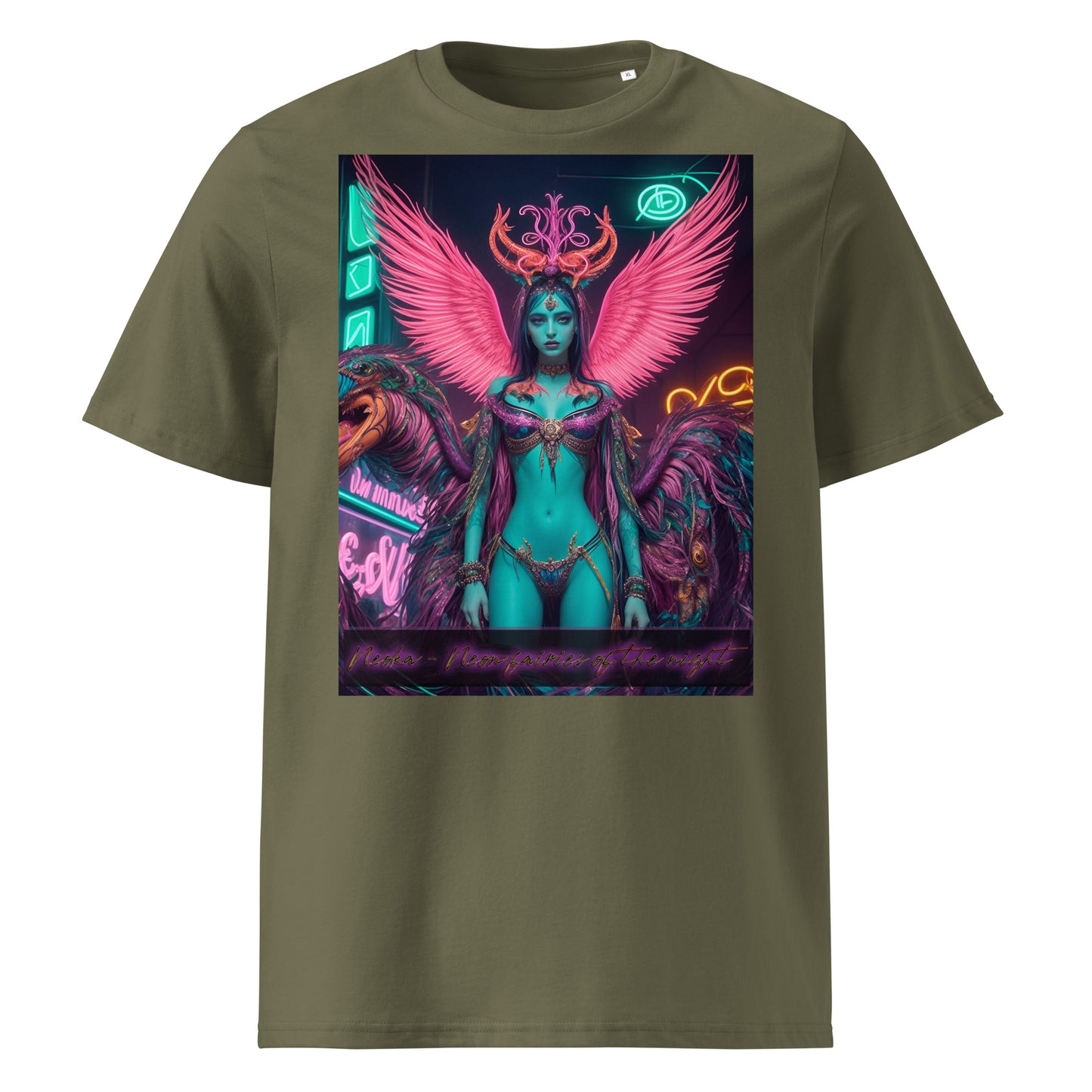 Unisex organic cotton t-shirt. Collection - Neoka-Neon fairies of the night, Design - ANDRBEL STUDIO