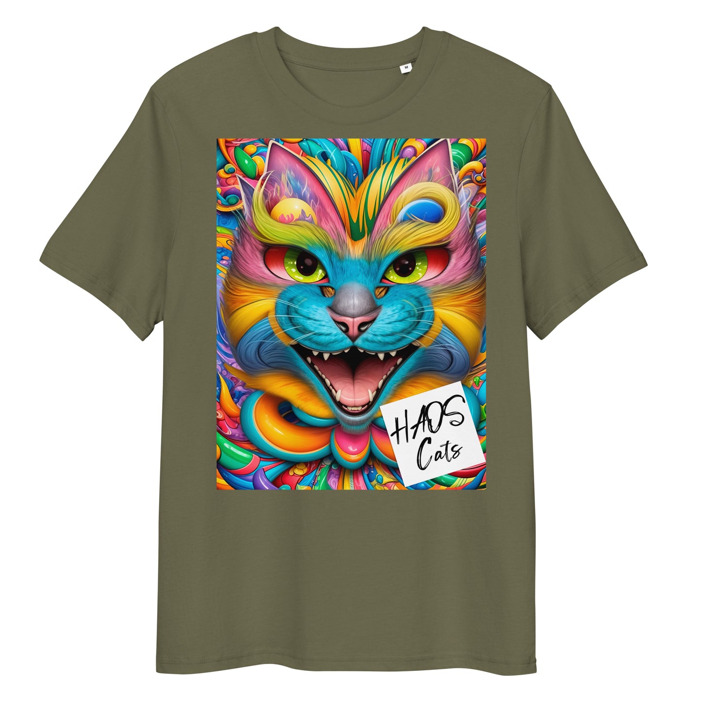 Unisex organic cotton t-shirt. Collection - HAOS Cats, Design - ANDRBEL STUDIO