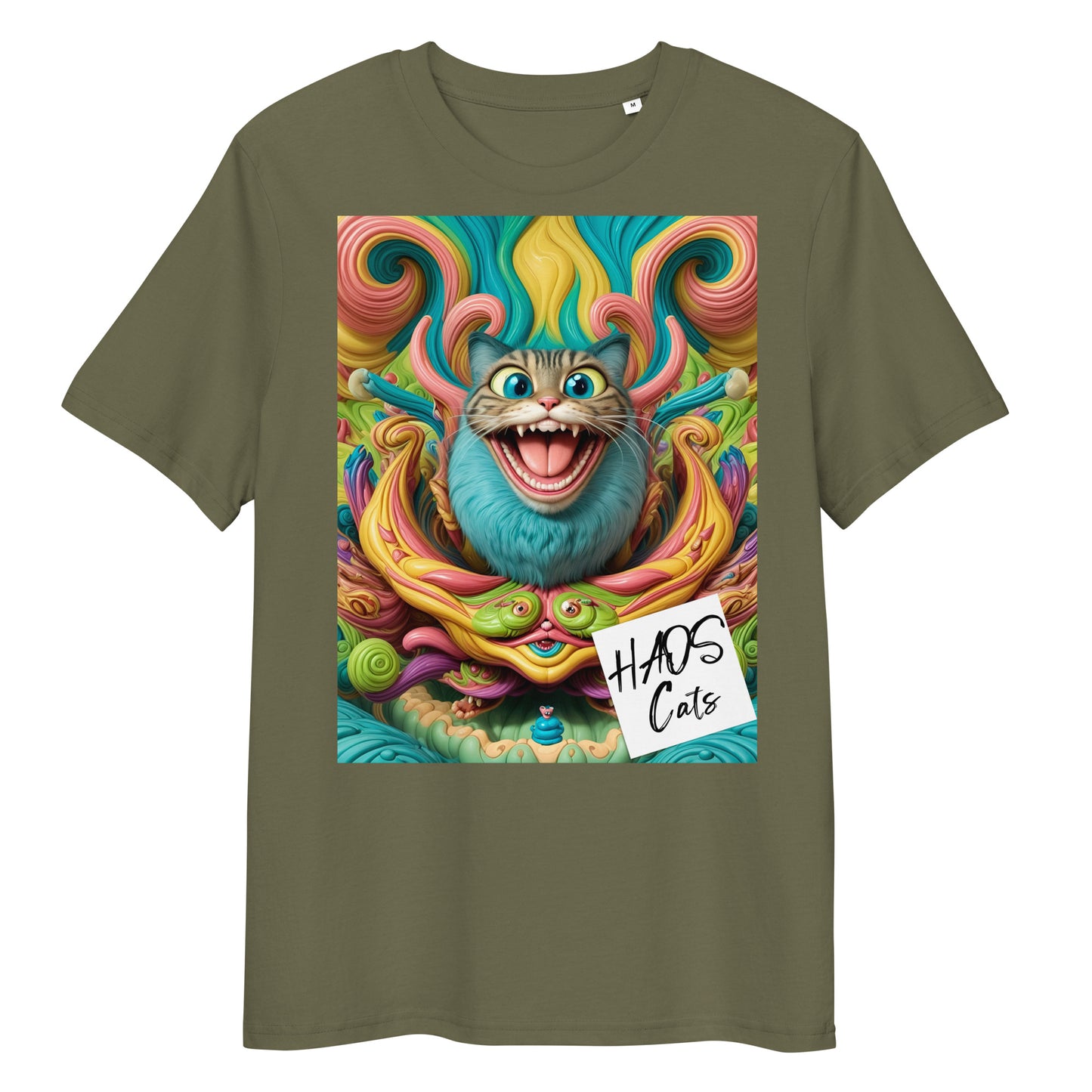 Unisex organic cotton t-shirt. Collection - HAOS Cats, Design - ANDRBEL STUDIO