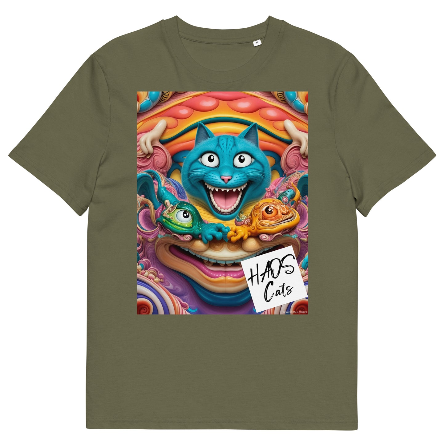 Unisex organic cotton t-shirt. Collection - HAOS Cats, Design - ANDRBEL STUDIO