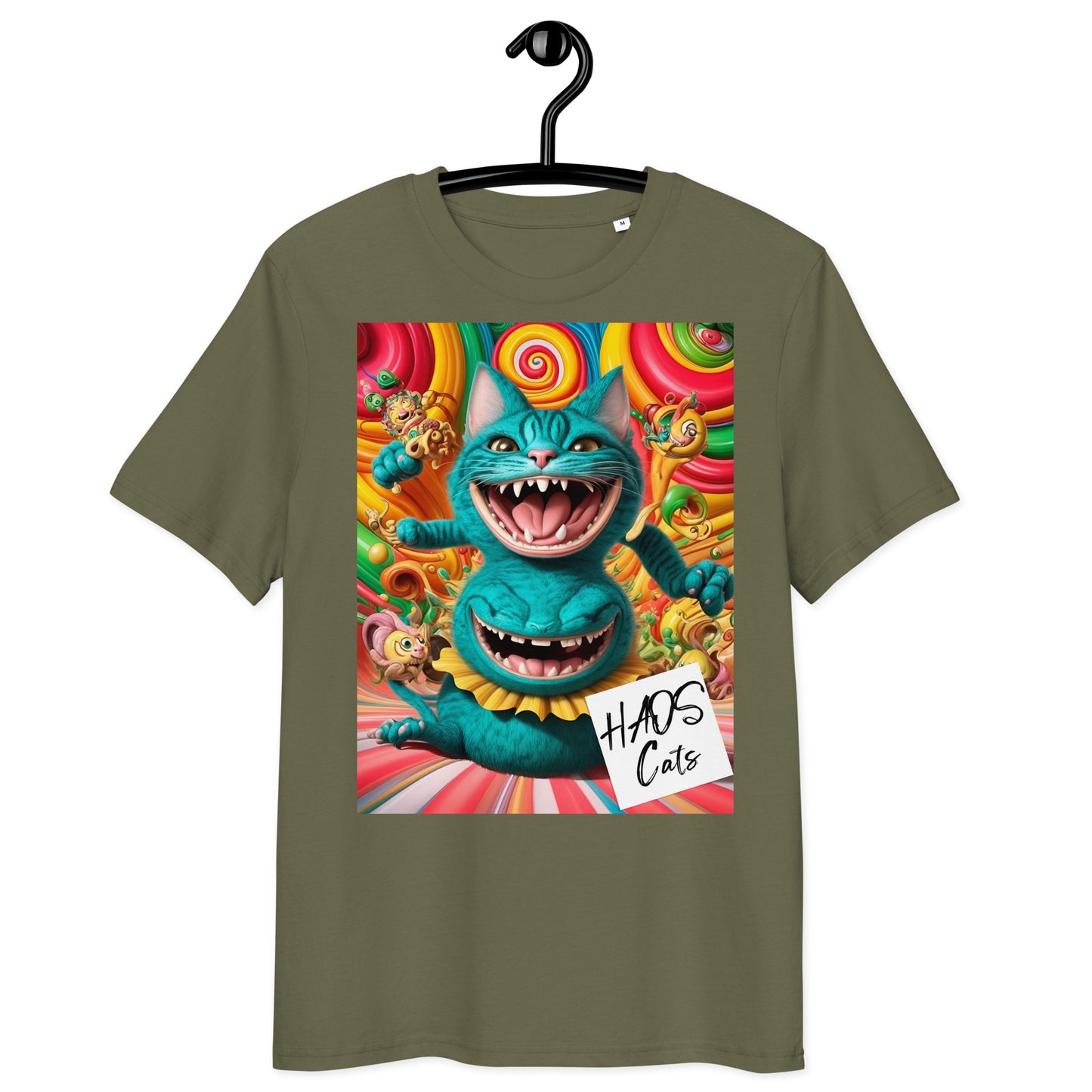 Unisex organic cotton t-shirt. Collection - HAOS Cats, Design - ANDRBEL STUDIO