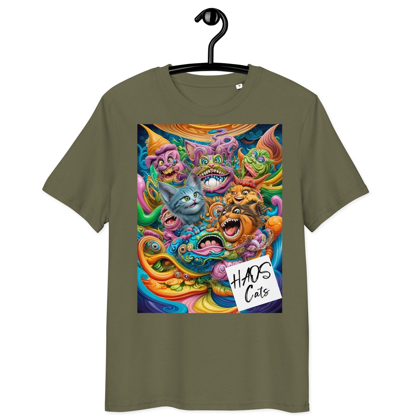 Unisex organic cotton t-shirt. Collection - HAOS Cats, Design - ANDRBEL STUDIO