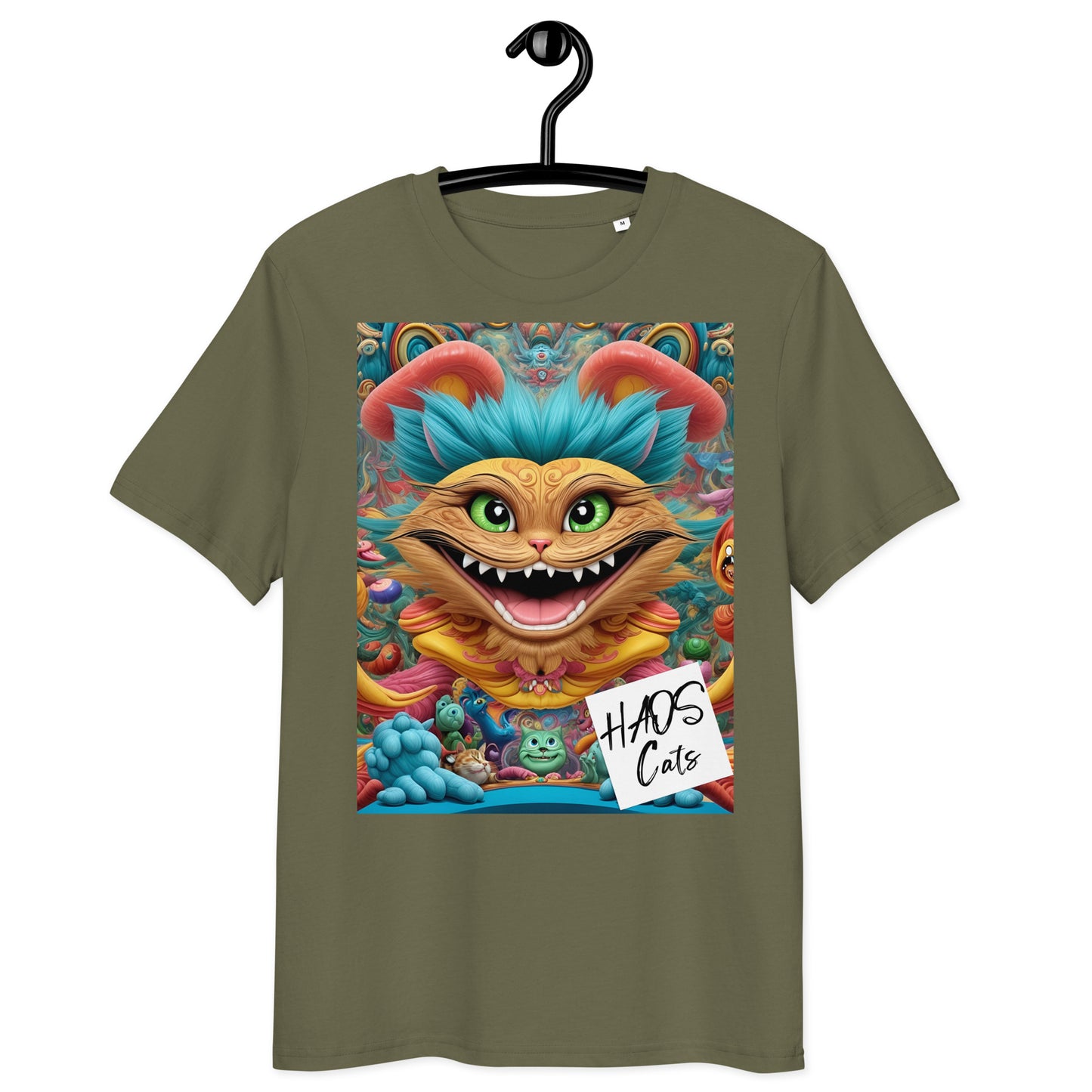 Unisex organic cotton t-shirt. Collection - HAOS Cats, Design - ANDRBEL STUDIO