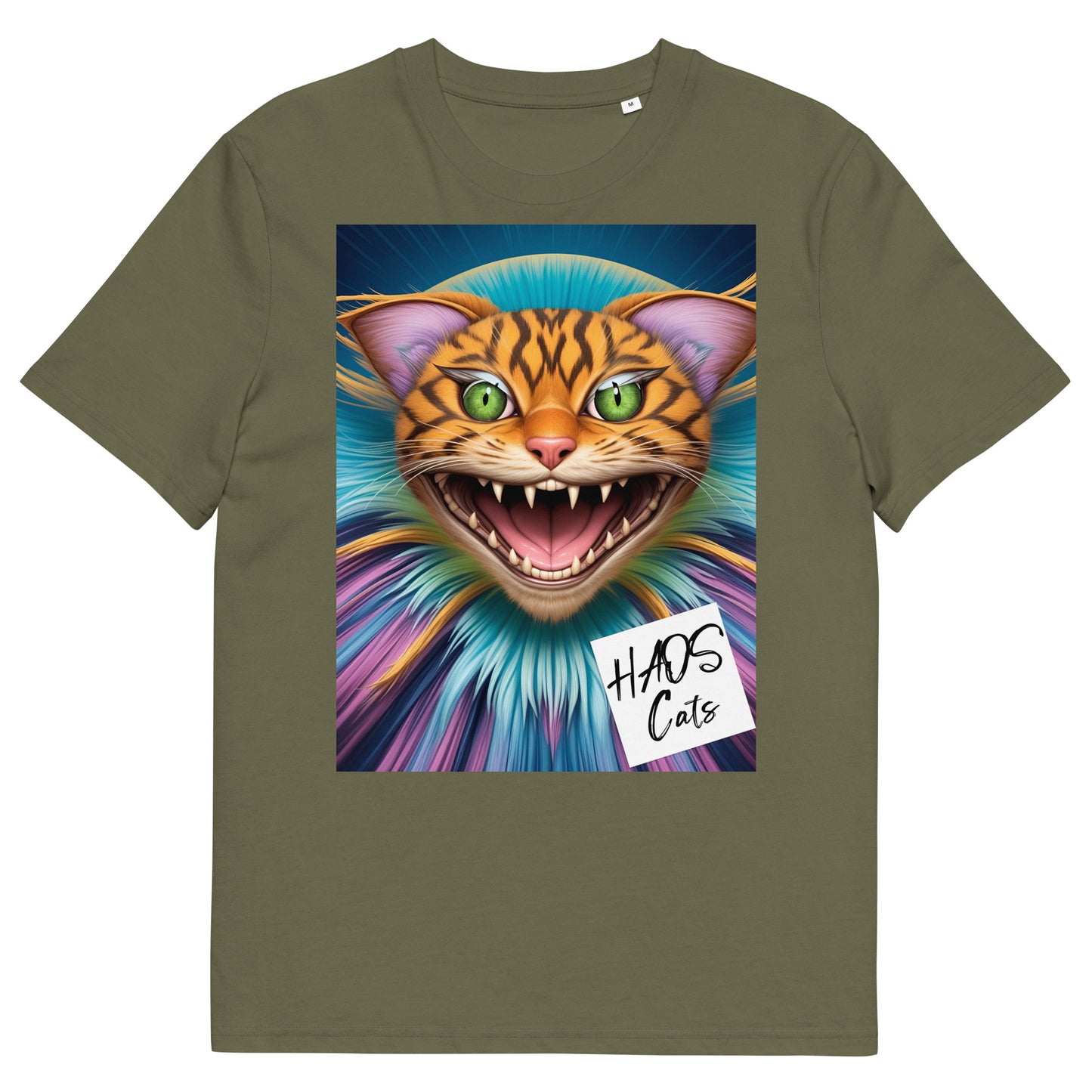 Unisex organic cotton t-shirt. Collection - HAOS Cats, Design - ANDRBEL STUDIO