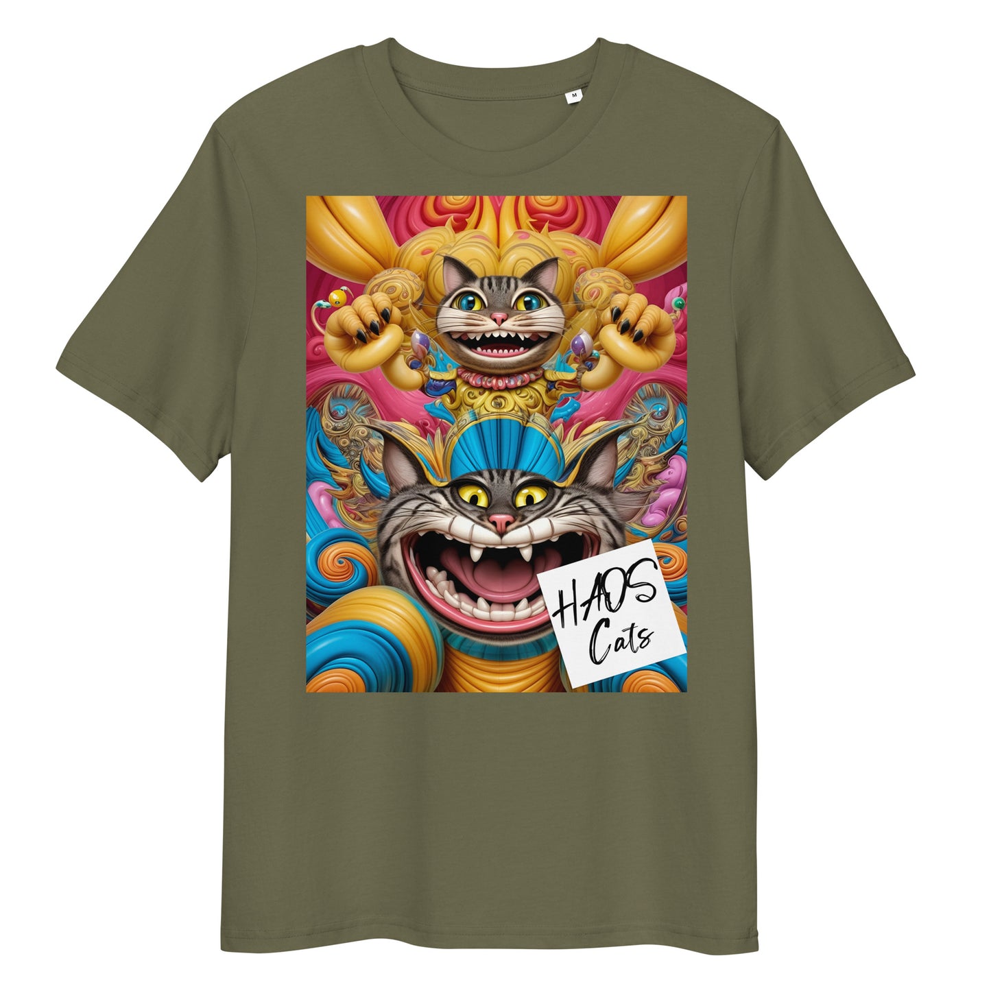 Unisex organic cotton t-shirt. Collection - HAOS Cats, Design - ANDRBEL STUDIO
