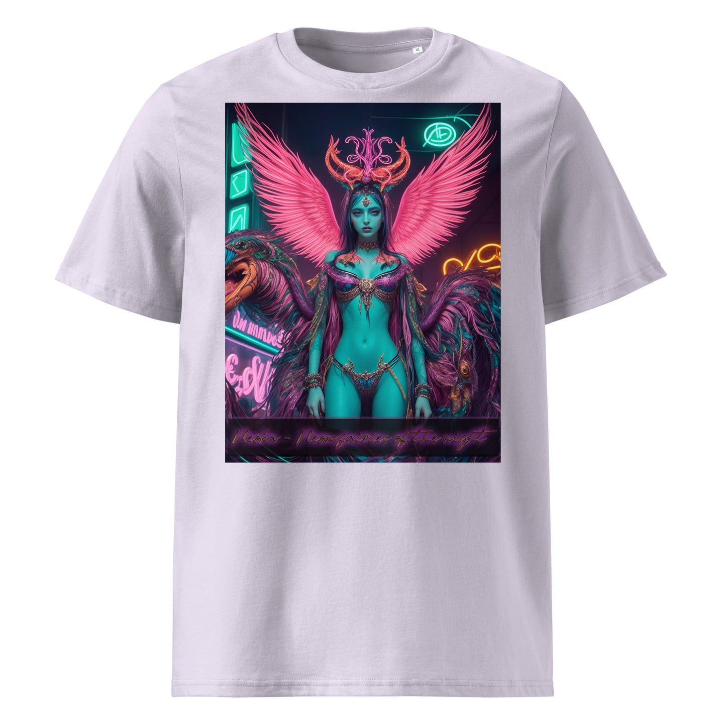 Unisex organic cotton t-shirt. Collection - Neoka-Neon fairies of the night, Design - ANDRBEL STUDIO